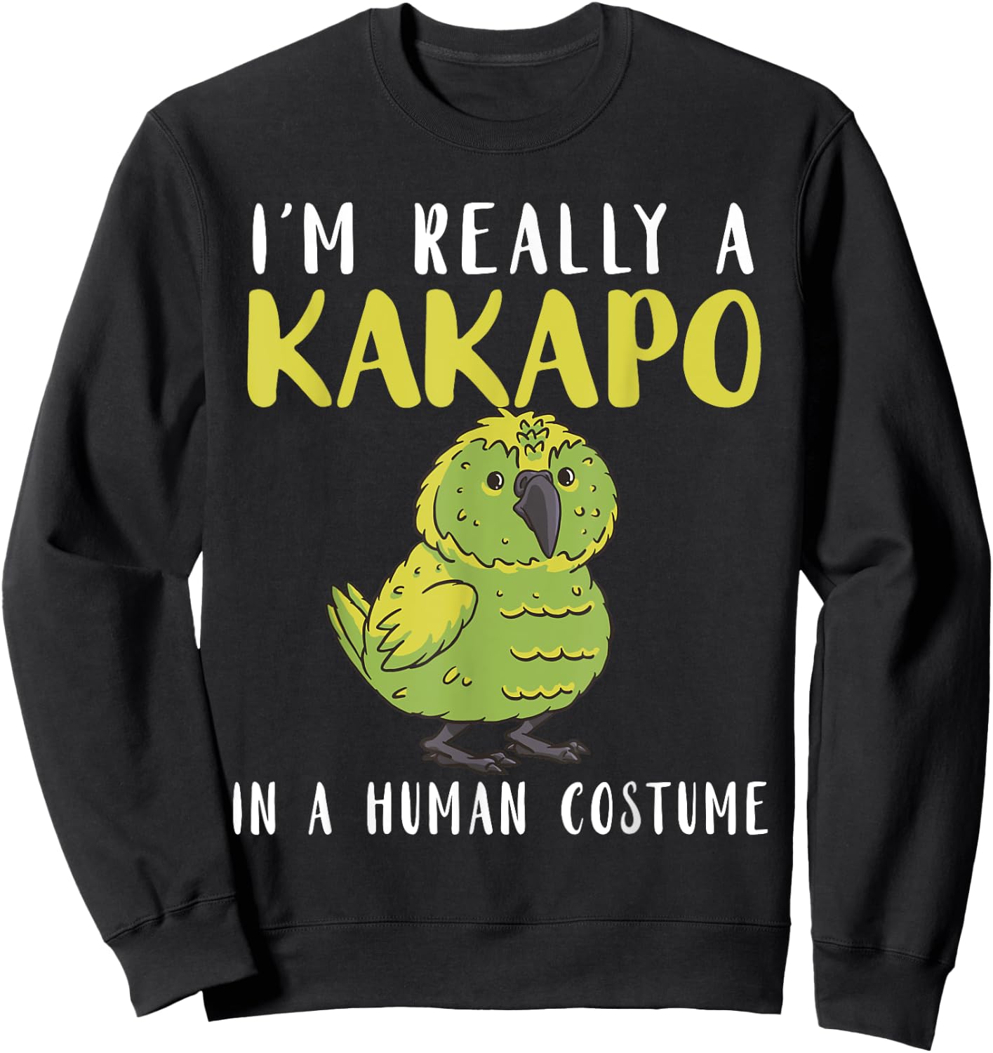 Kakapo Human Costume Kakapo Parrot Kakapo Bird New Zealand Sweatshirt - Sweatshirt | Black
