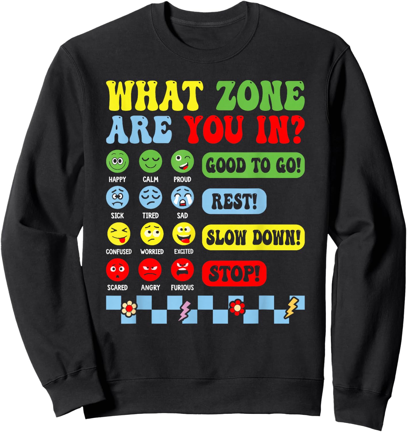 Zone Of Regulation For School Counselor Mental Health Matter Sweatshirt - Sweatshirt | Black