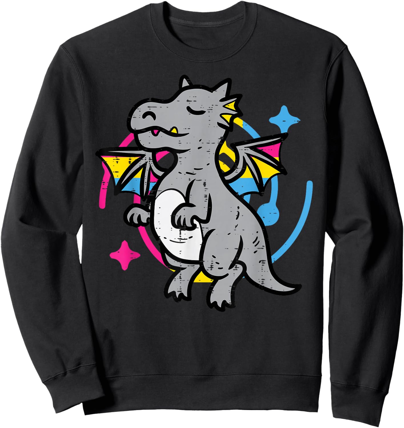 Pansexual Dragon Cute Pan Pride Flag Lgbtq Men Women Kids Sweatshirt - Sweatshirt | Black