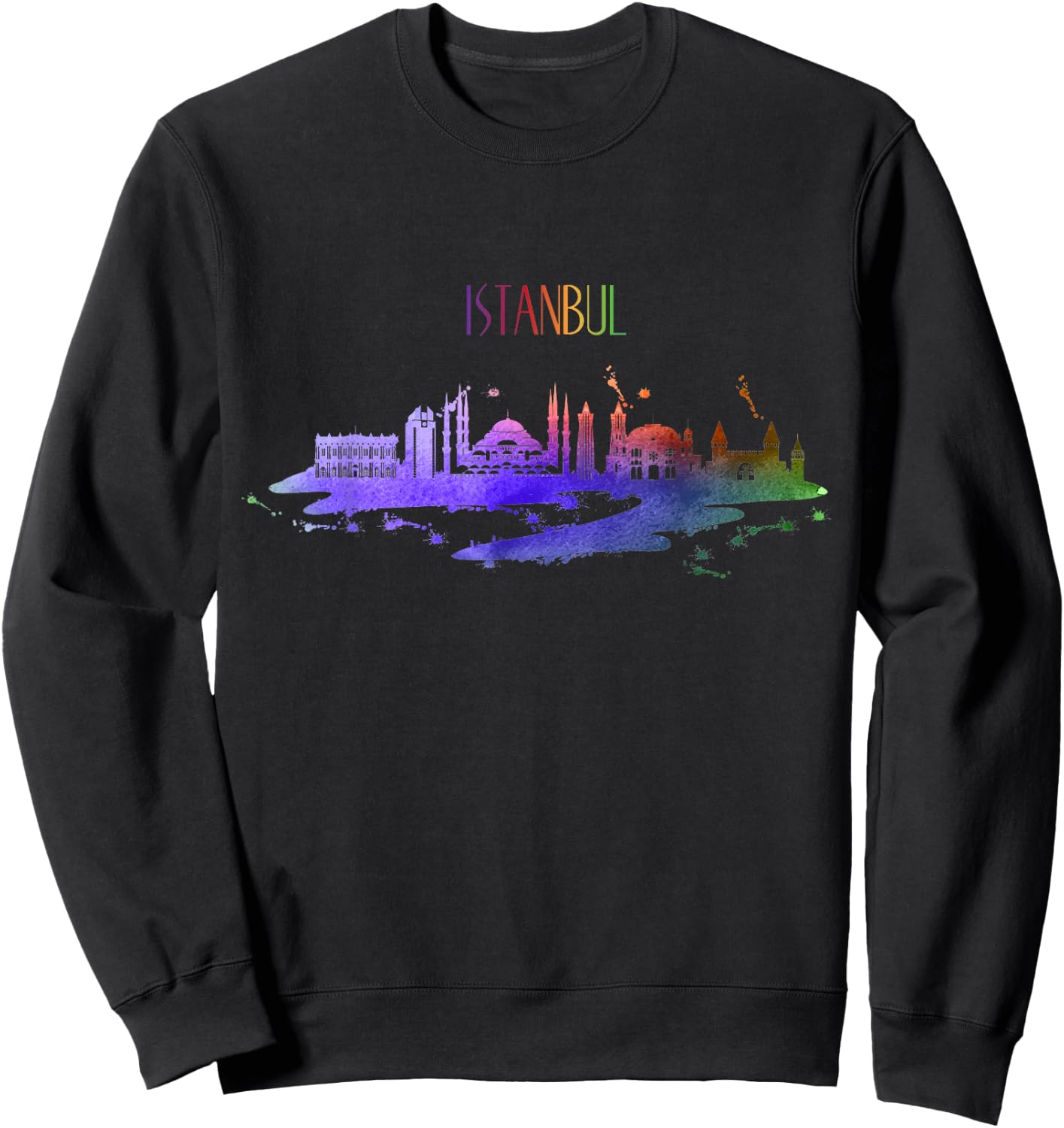 Turkish Souvenir Turkey with Istanbul Skyline Sweatshirt - Sweatshirt | Black