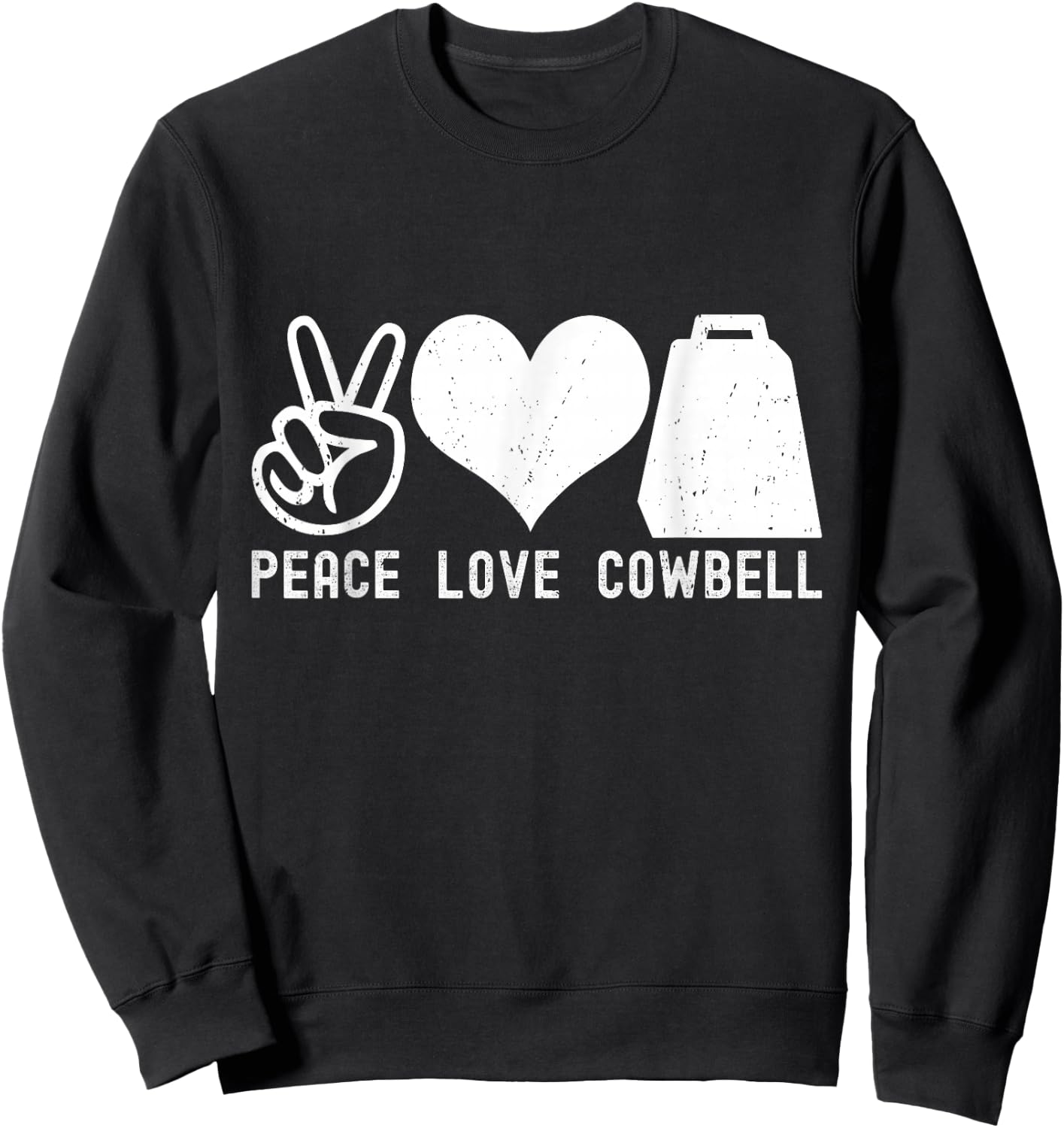 Cow Bell More Cowbell Vintage Funny Drummer Cowbell Funny Sweatshirt - Sweatshirt | Black