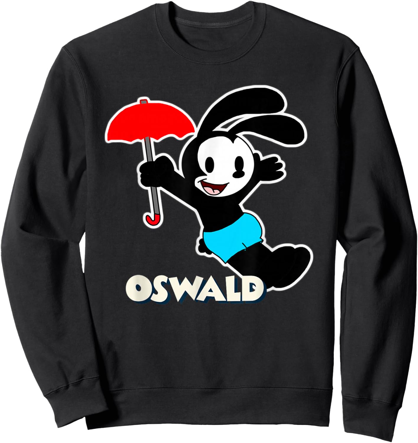 Oswald Rabbit Umbrella Flying Vintage Cartoon 1927 Sweatshirt - Sweatshirt | Black