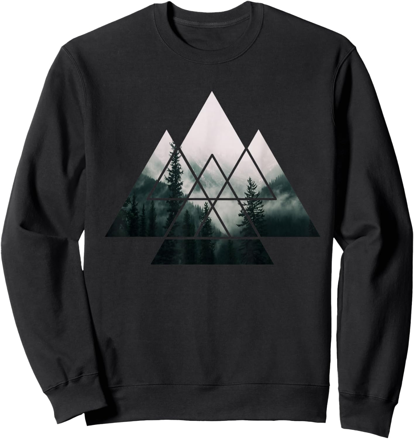 Wald Natur Quadrat Minimalismus Klimaschutz Mountain Environment Tree Sweatshirt - Sweatshirt | Black