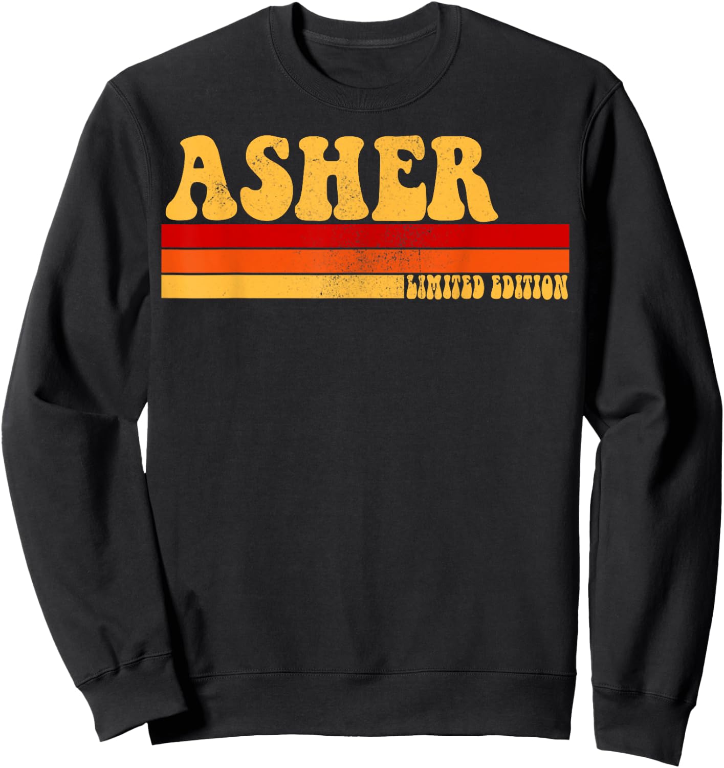 ASHER Name Personalized Idea Men Retro Vintage ASHER Sweatshirt - Sweatshirt | Black