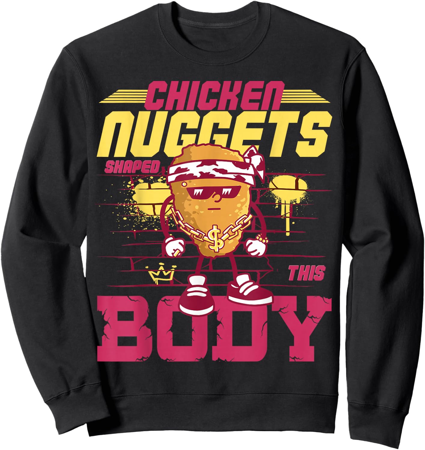 Chicken Nuggets Shaped This Body Sweatshirt - Sweatshirt | Black