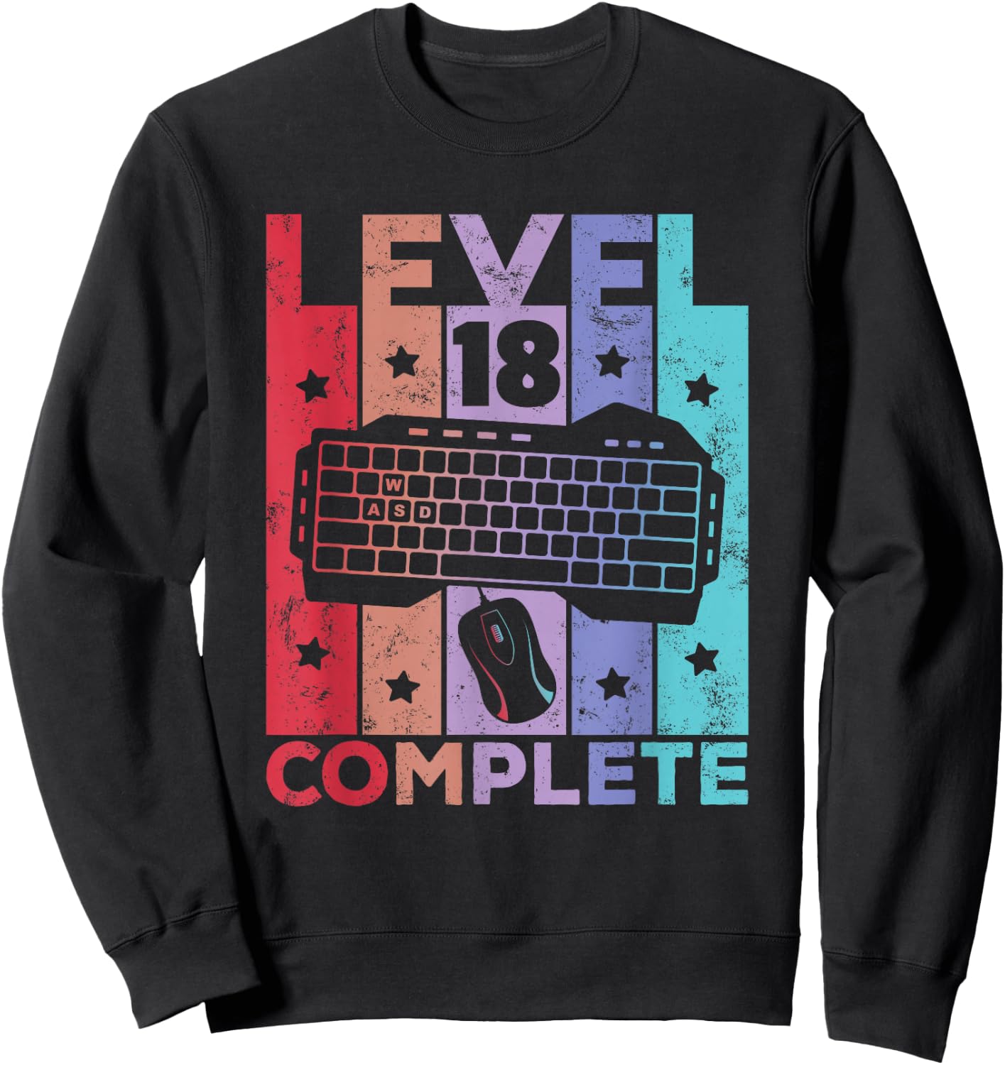 18th Birthday Boy Girl 18 Years Level 18 Gaming Gamer , black, s Sweatshirt - Sweatshirt | Black