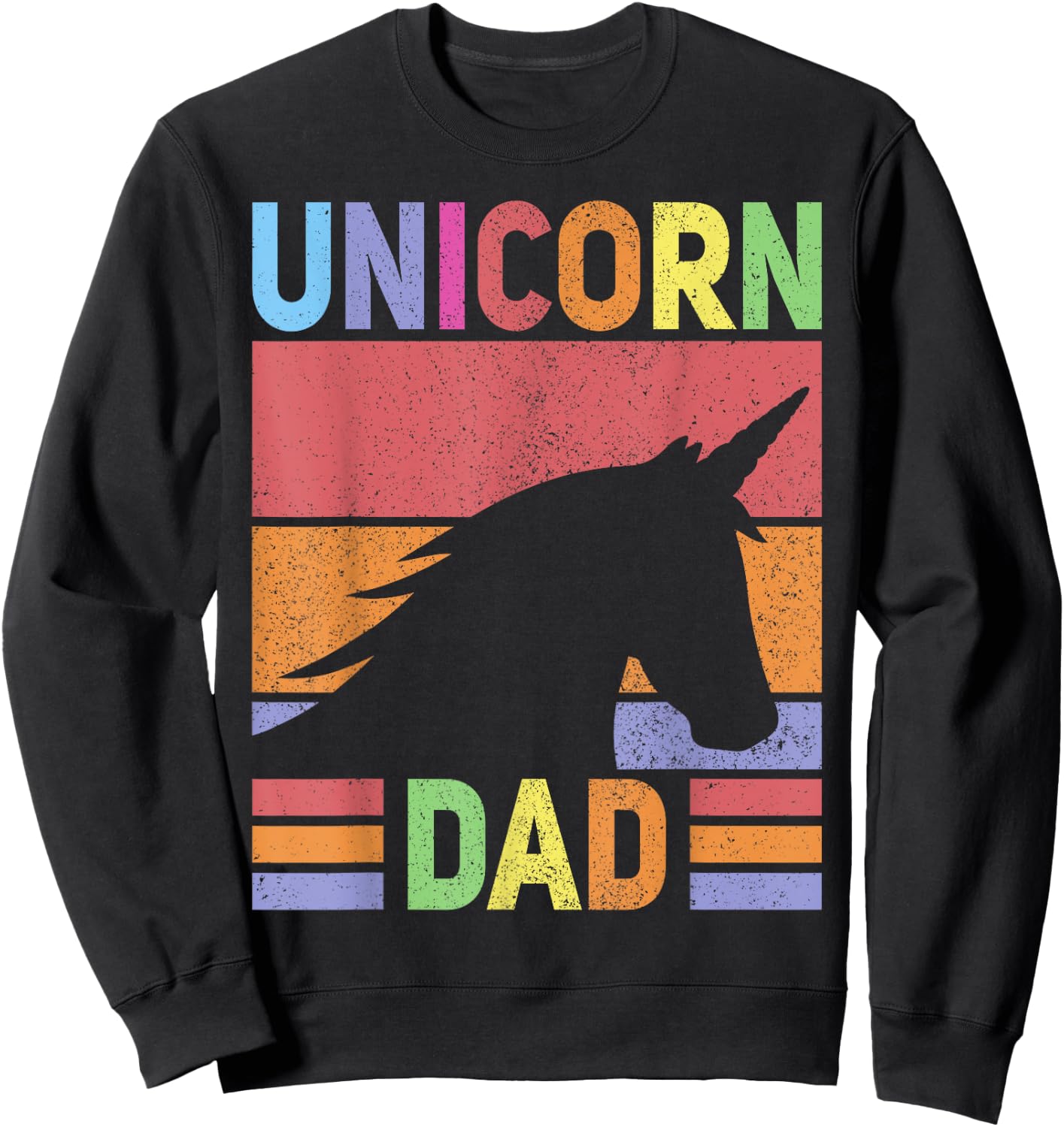 Unicorn Birthday Outfit Dad Unicorn Costume Bday Dad Unicorn Sweatshirt - Sweatshirt | Black