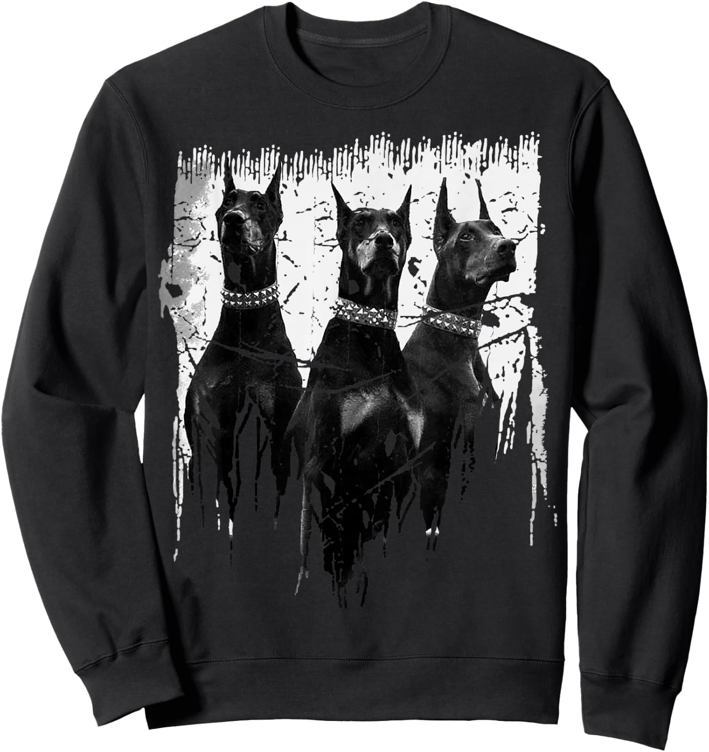 Dobermann Pinscher Black and White Dog Lovers für Männer, Frauen, Mädchen, Kinder - Schwarz, Kurzarm, Klassische Passform, S Sweatshirt - Sweatshirt | Black