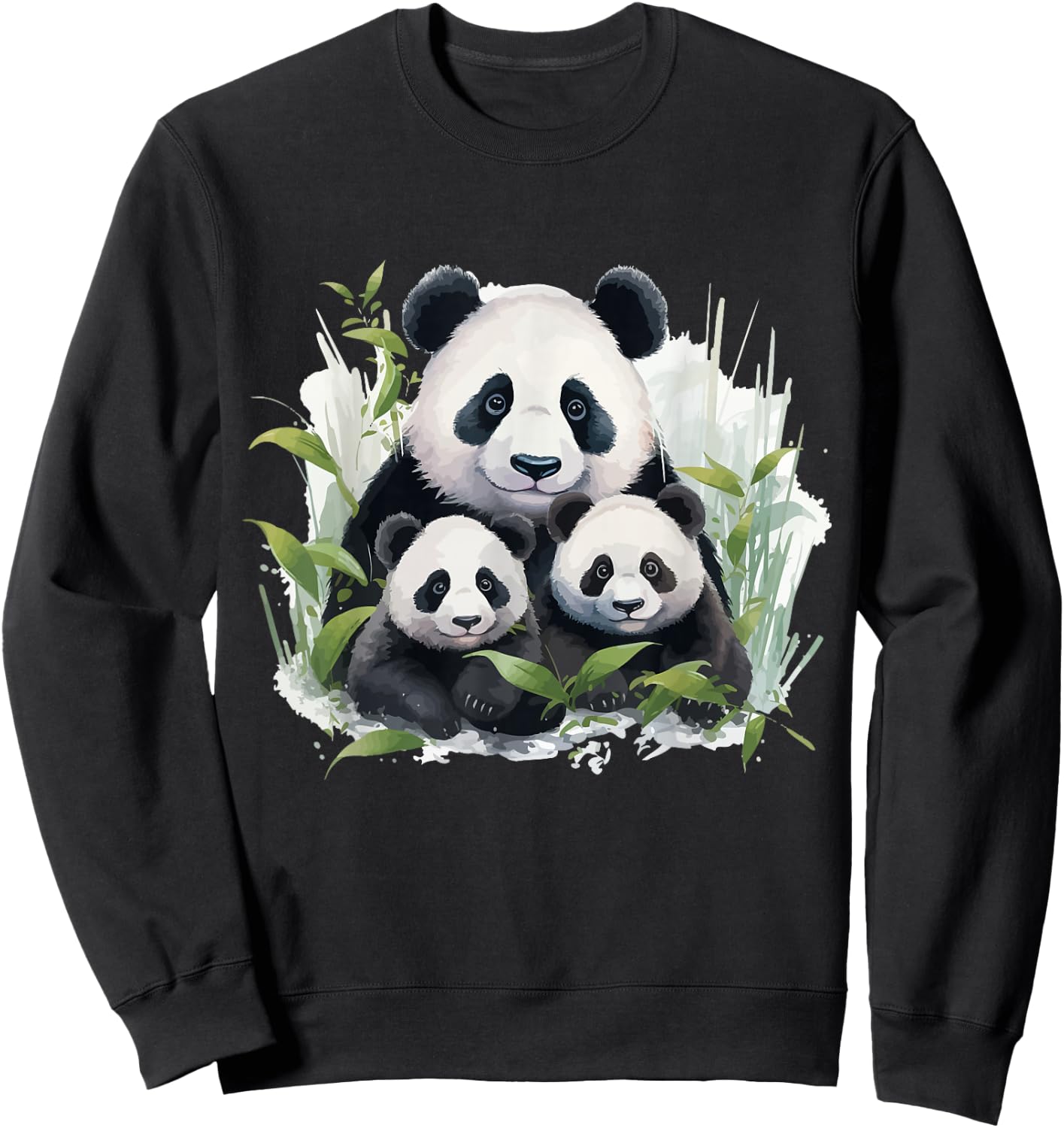 Watercolor Panda Sweatshirt - Sweatshirt | Black
