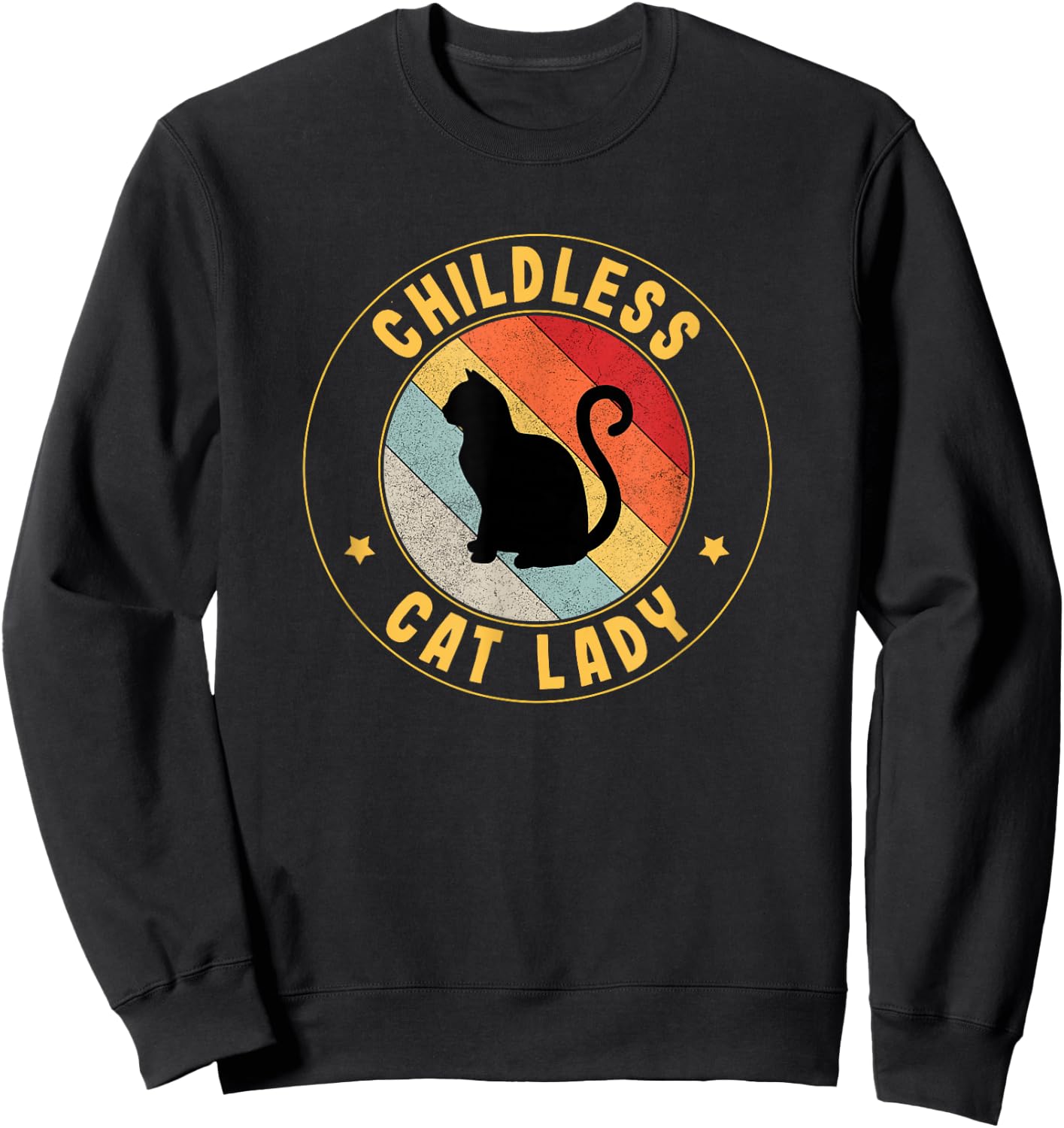 Vintage Childless Cat Lady Sweatshirt - Sweatshirt | Black
