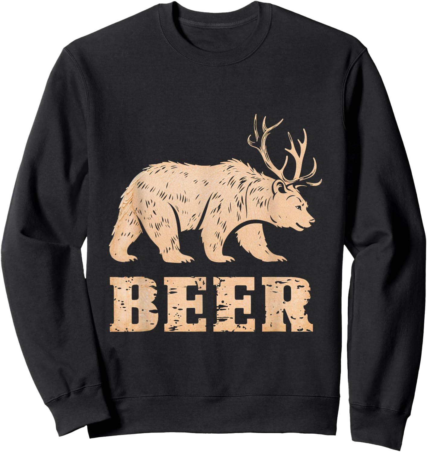 Beer Bear Animal Rustic Vintage Brewery Sweatshirt - Sweatshirt | Black