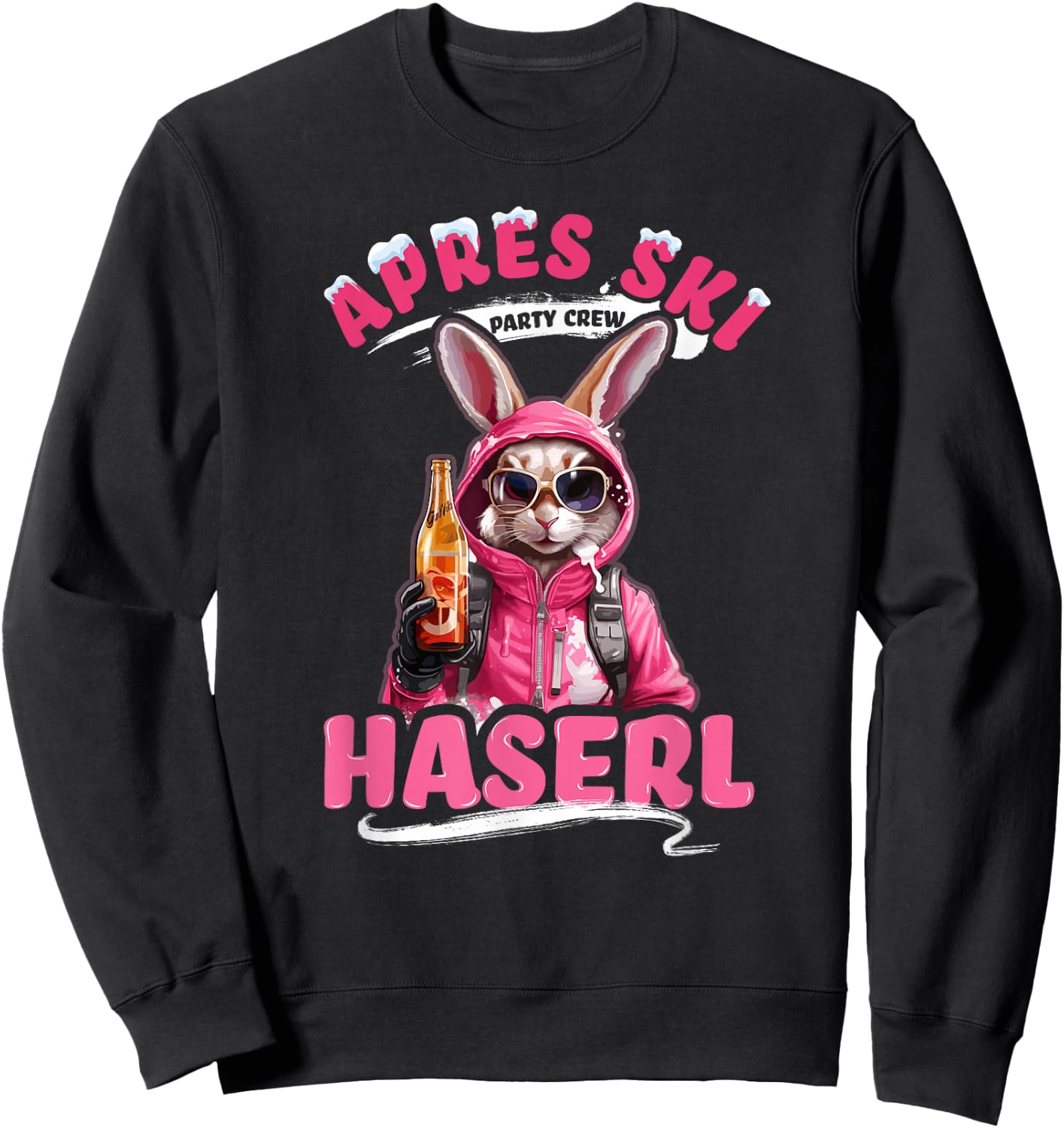 Apres Ski Haserl Rabbit Skihaserl Women's Party Crew , black Sweatshirt - Sweatshirt | Black