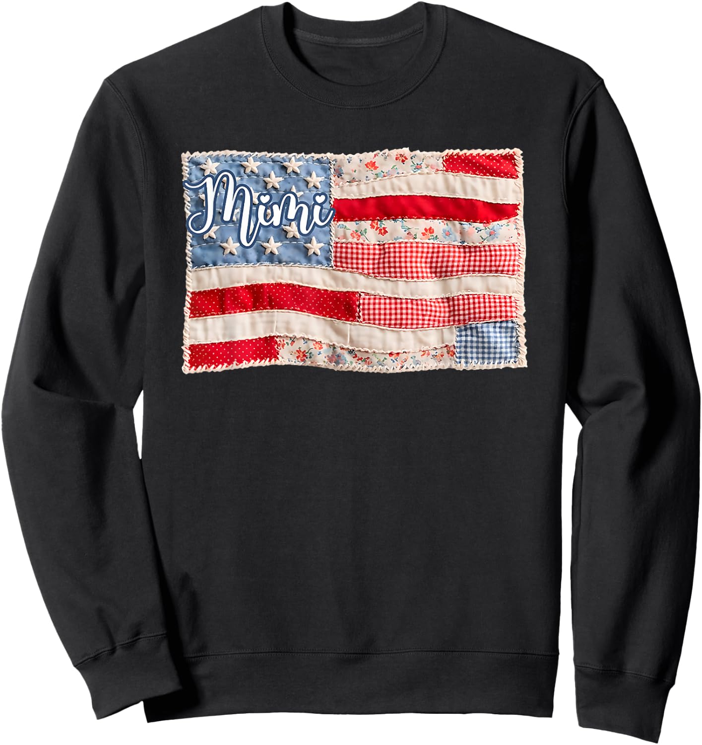 Mimi Patriotic American Flag 4th of July Sweatshirt - Sweatshirt | Black