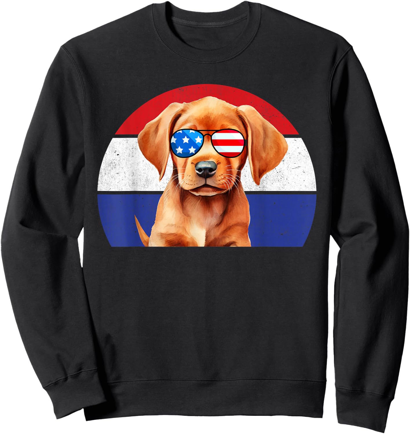 Fox Red Lab Mom Dad Flag Labrador Retriever Sweatshirt - Sweatshirt | Black