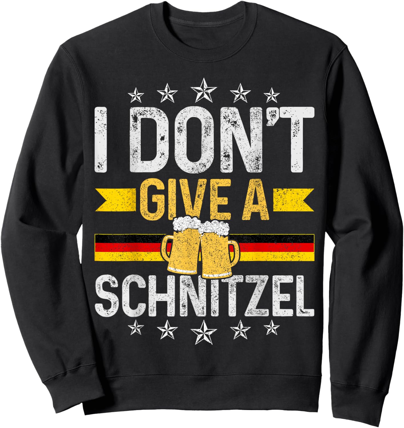 I Don't Give A Schnitzel Oktoberfest German Flag Funny Gift Sweatshirt - Sweatshirt | Black