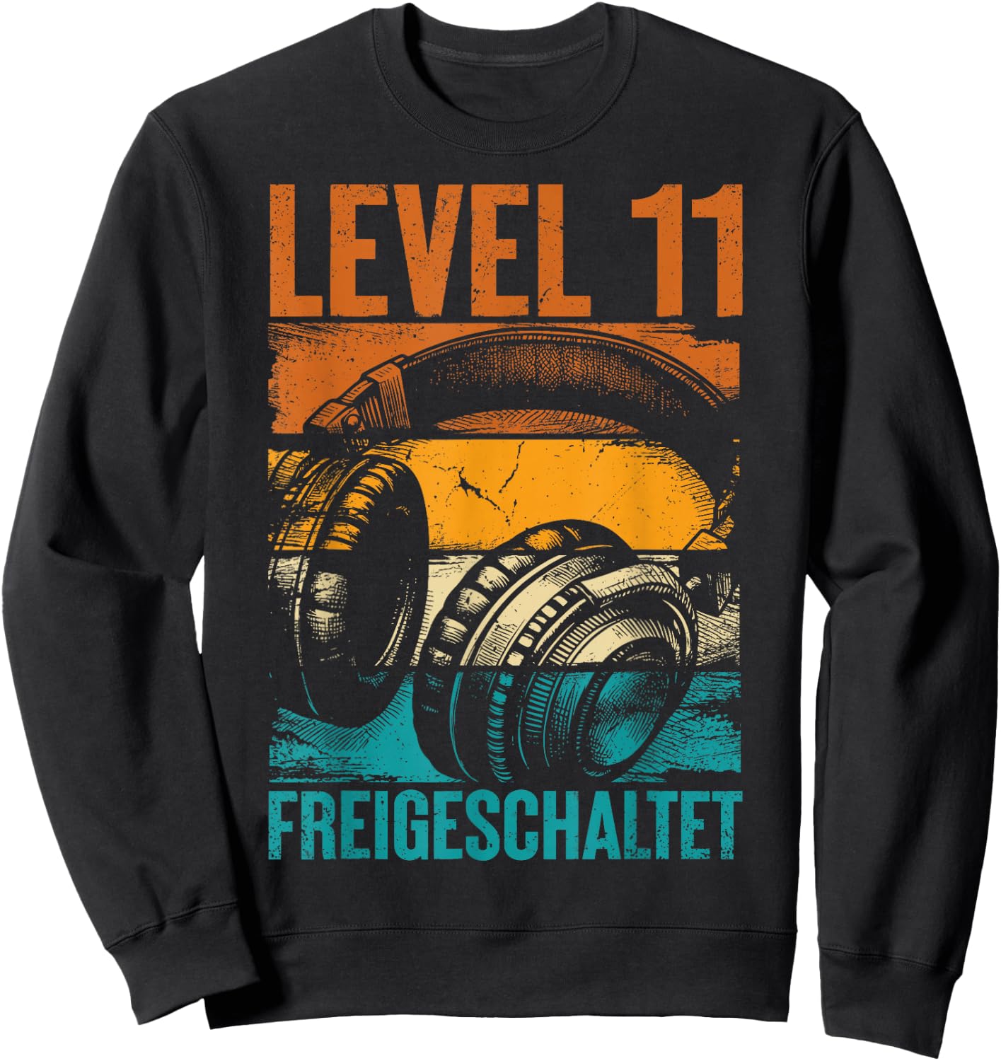 11th Birthday Boys Video Gamer Level 11 Unlocked Boys Sweatshirt - Sweatshirt | Black