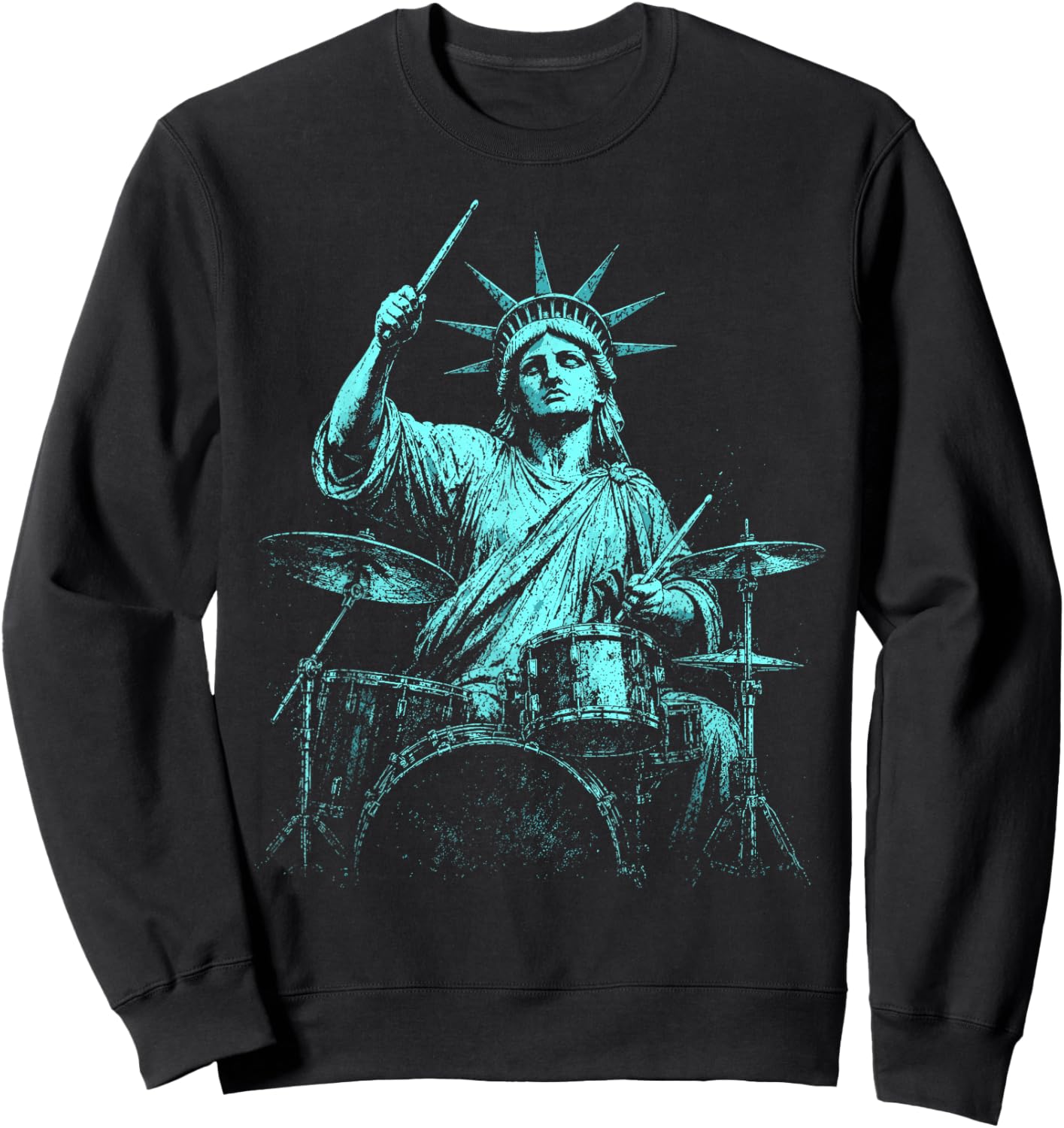 4th of July Statue of Liberty Drummer 1776 2026 Sweatshirt - Sweatshirt | Black