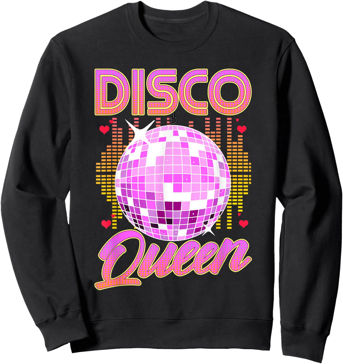 Disco Queen Retro 70s 80s Dance Party Mirror Ball Dancer , black, S Sweatshirt - Sweatshirt | Black