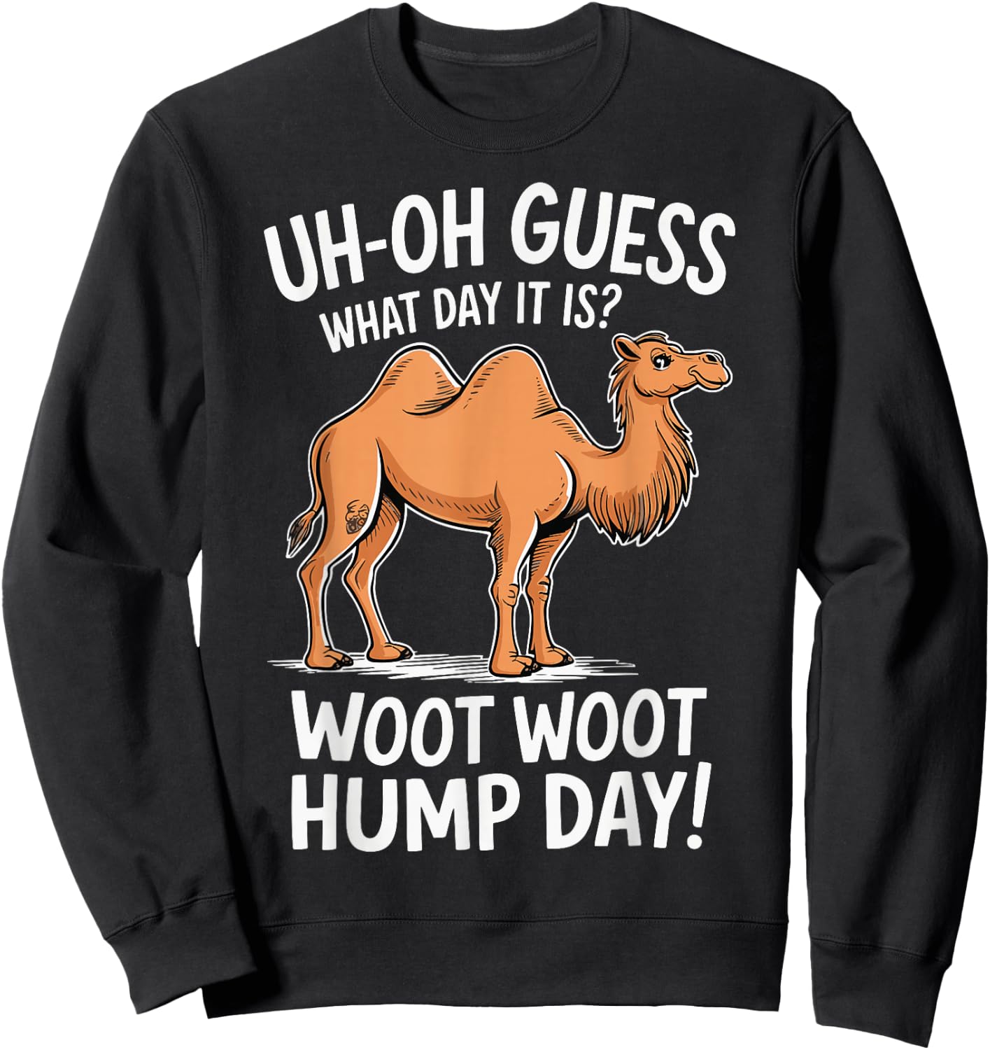 Guess What Day It Is Camel Hump Day Animal Camel Lover Sweatshirt - Sweatshirt | Black