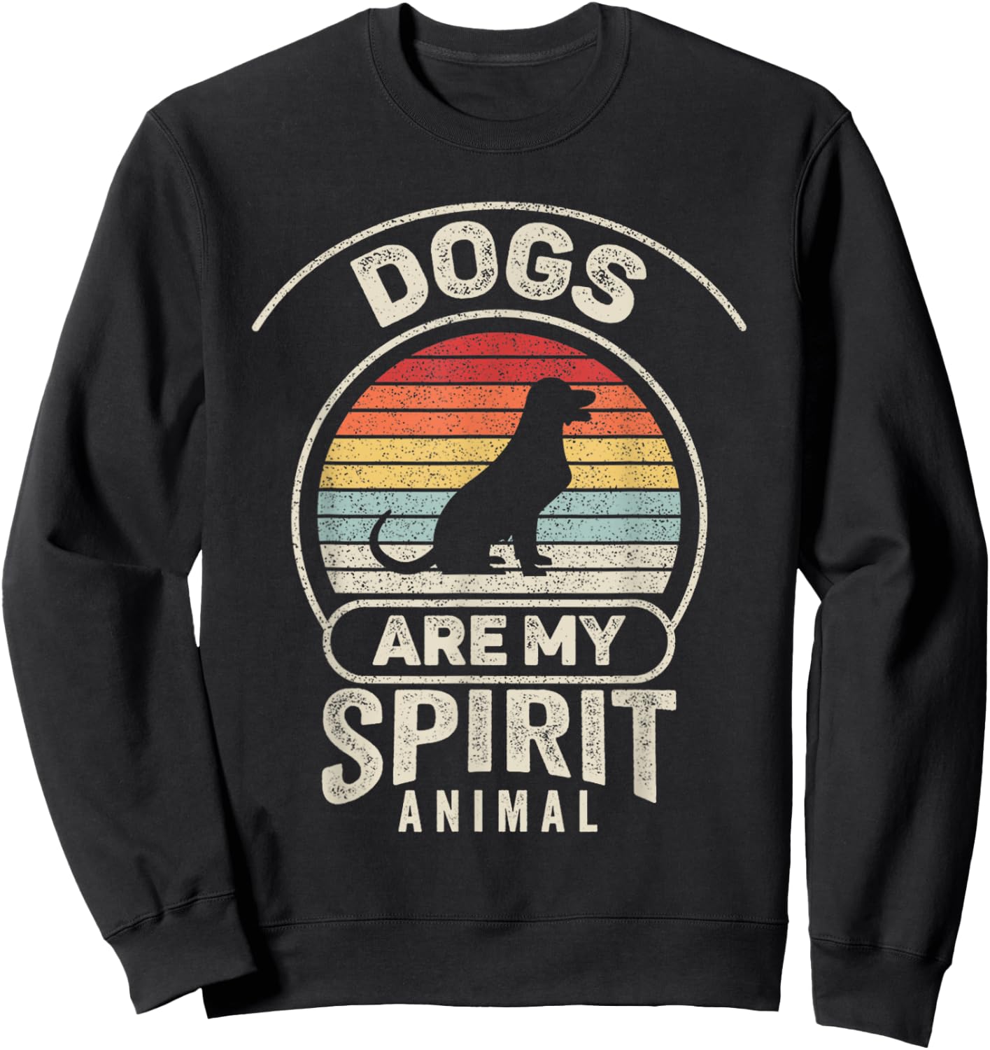 Retro Dogs Are My Spirit Animal Dog Lover Owner Women Girls Kids Sweatshirt - Sweatshirt | Black