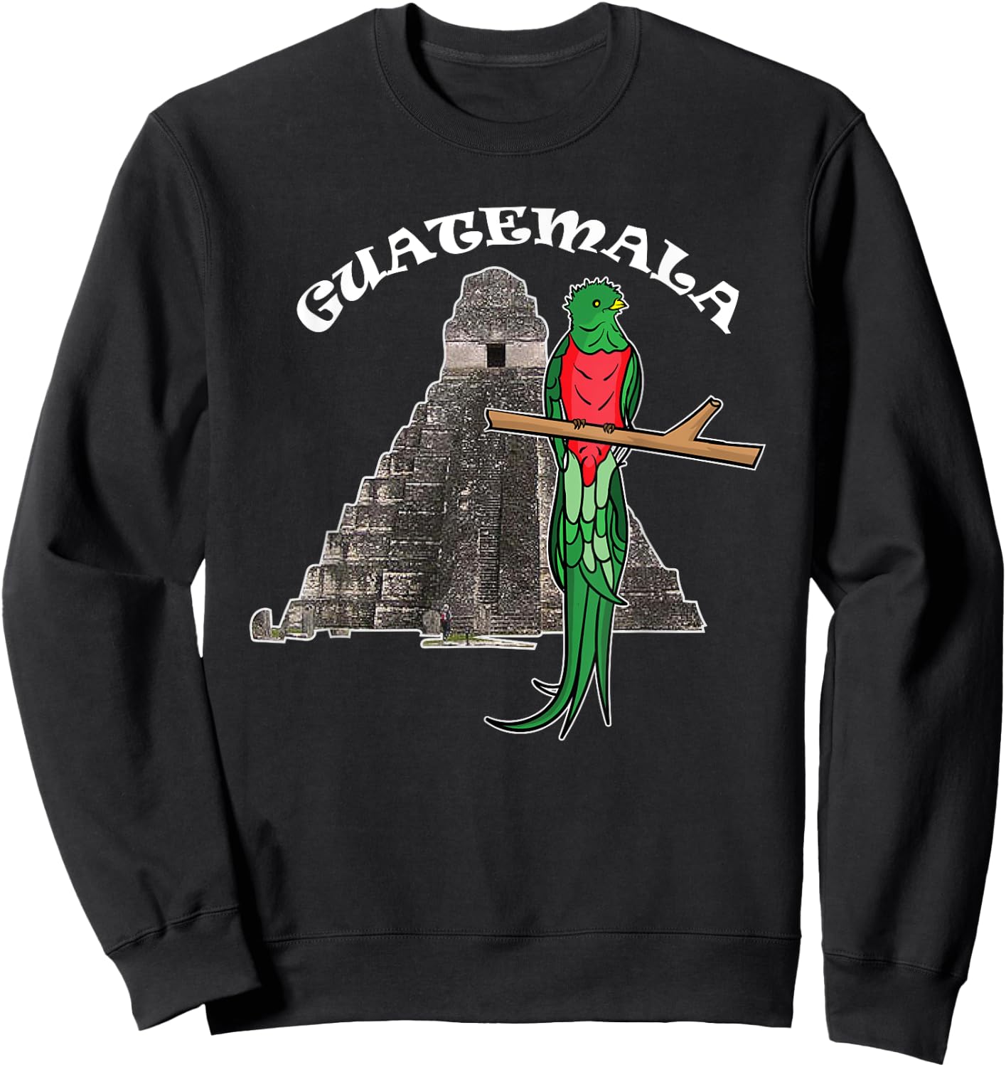 Guatemala Bird Tikal Guatemalan Souvenirs Guatemala Quetzal Sweatshirt - Sweatshirt | Black