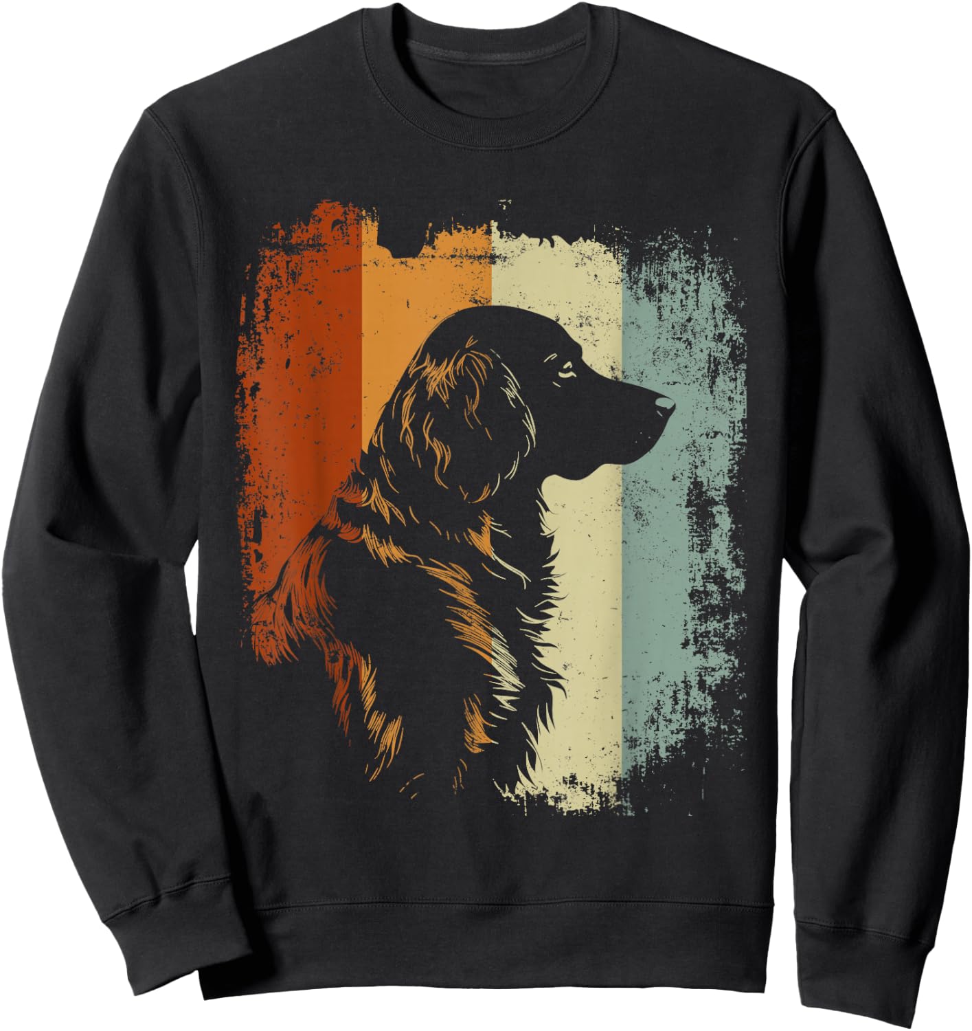 Flat Coated Retriever Dog Retro Design Sweatshirt - Sweatshirt | Black