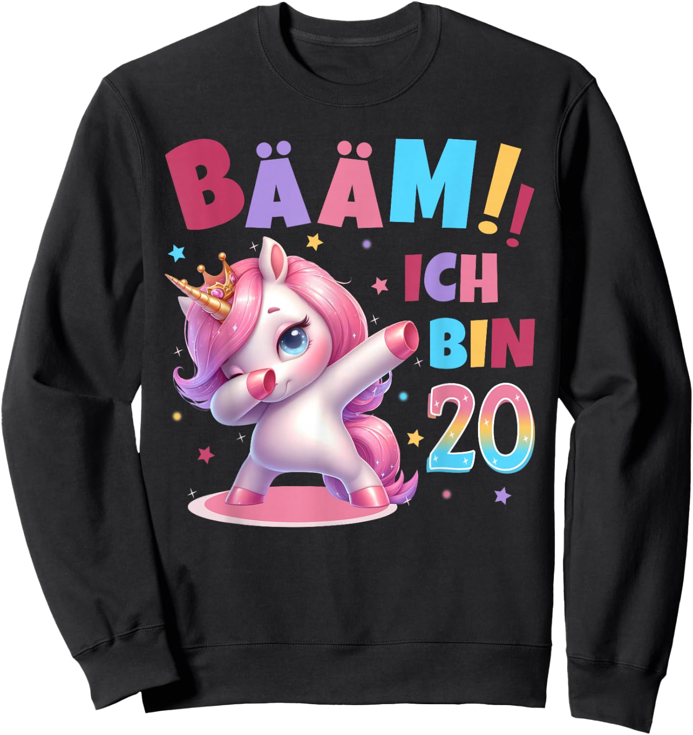 20th Birthday Woman 20 Years Unicorn Party Outfit Unicorn , black Sweatshirt - Sweatshirt | Black