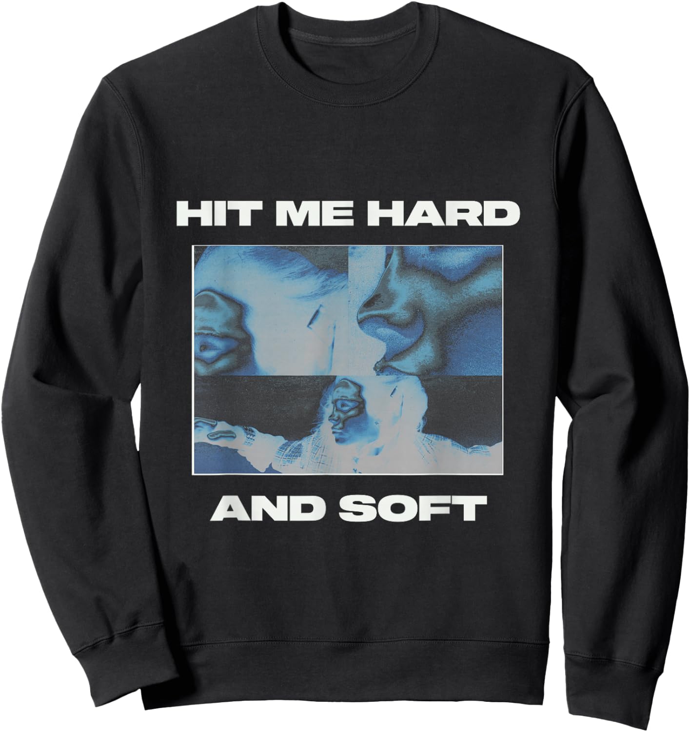 Official Billie Eilish HIT ME Hard and Soft Blue Reverse , Blue, S Sweatshirt - Sweatshirt | Black