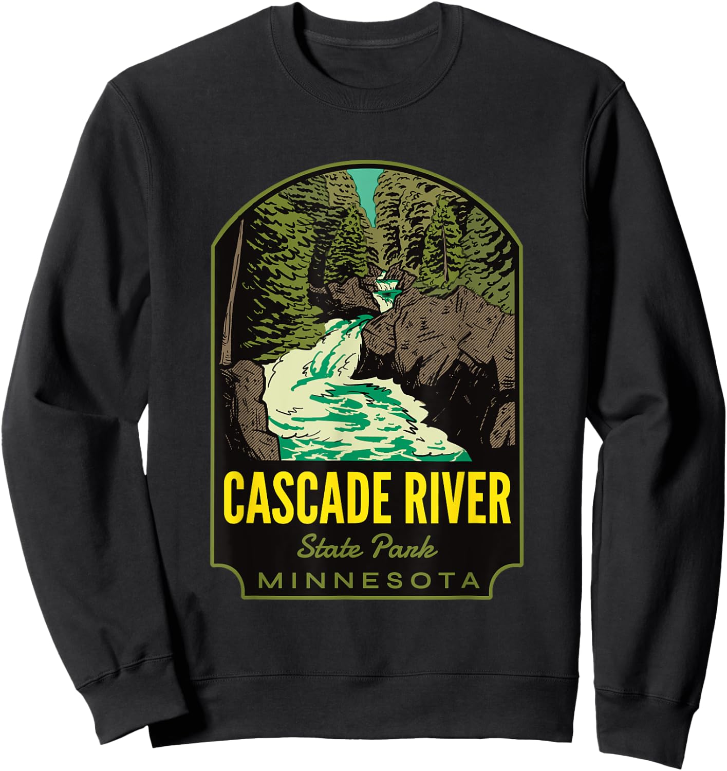Cascade River State Park Minnesota Sweatshirt - Sweatshirt | Black