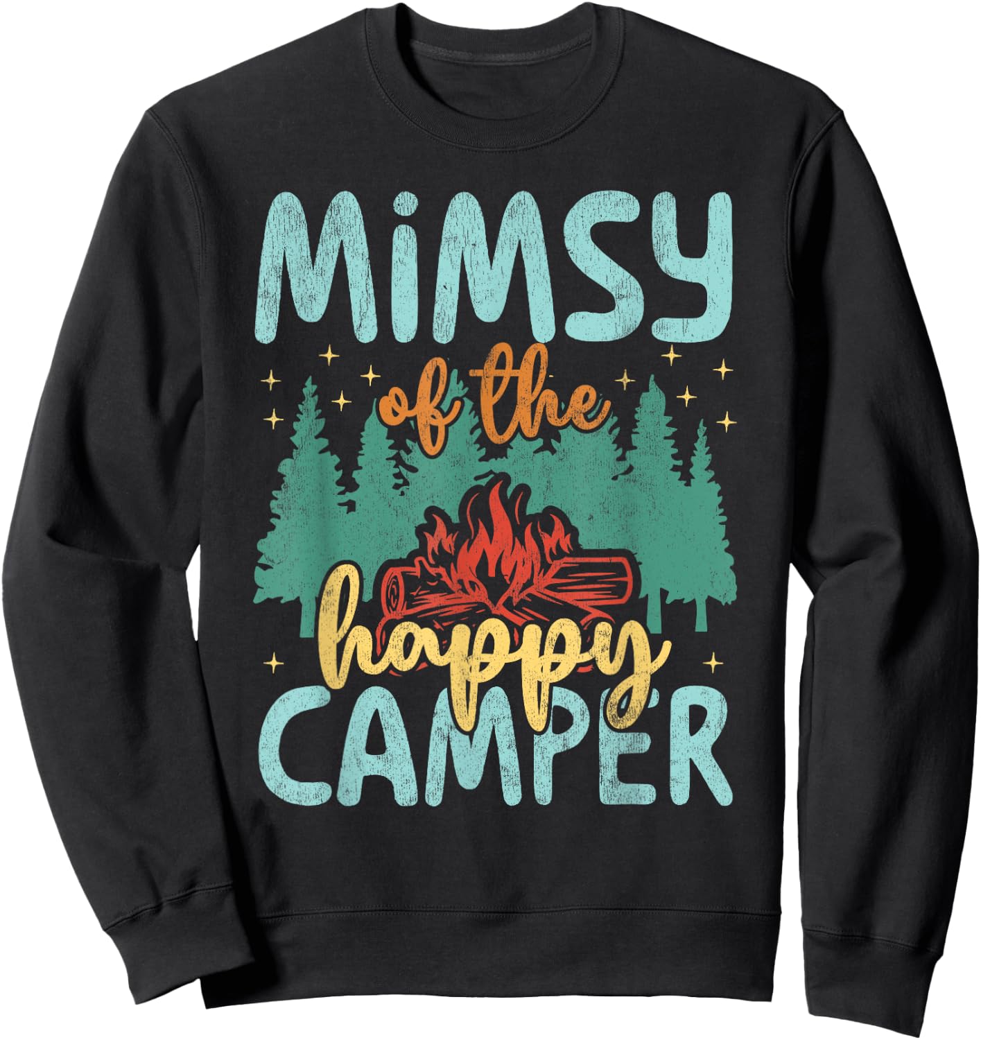 Mimsy of Happy Camper 1st Birthday Party Retro Mimsy Sweatshirt - Sweatshirt | Black