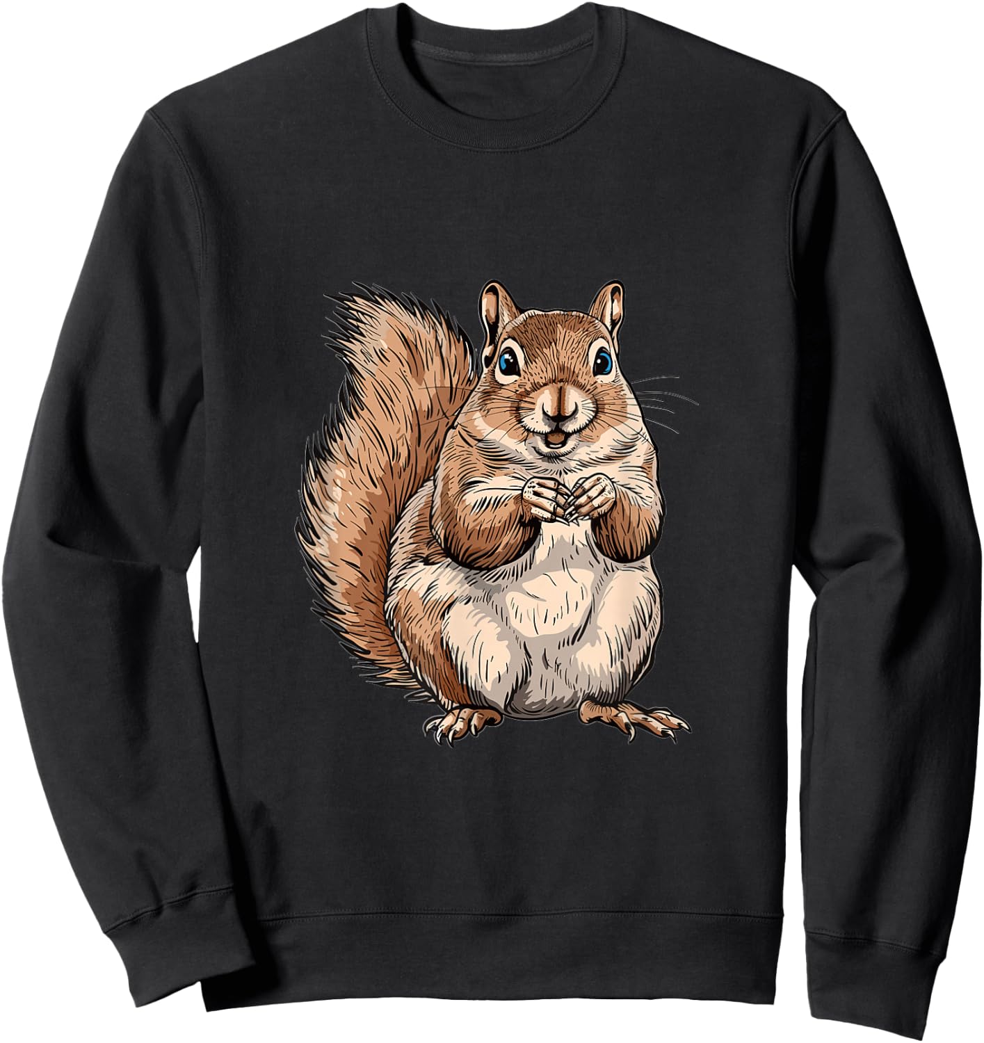 Squirrel Animal Lover Graphic Sweatshirt - Sweatshirt | Black