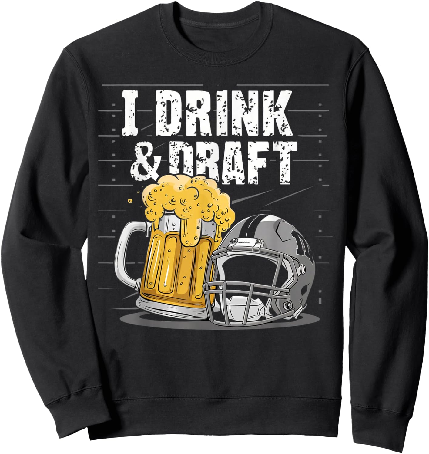 Fantasy Football Party Draft Beer Sipping Sweatshirt - Sweatshirt | Black
