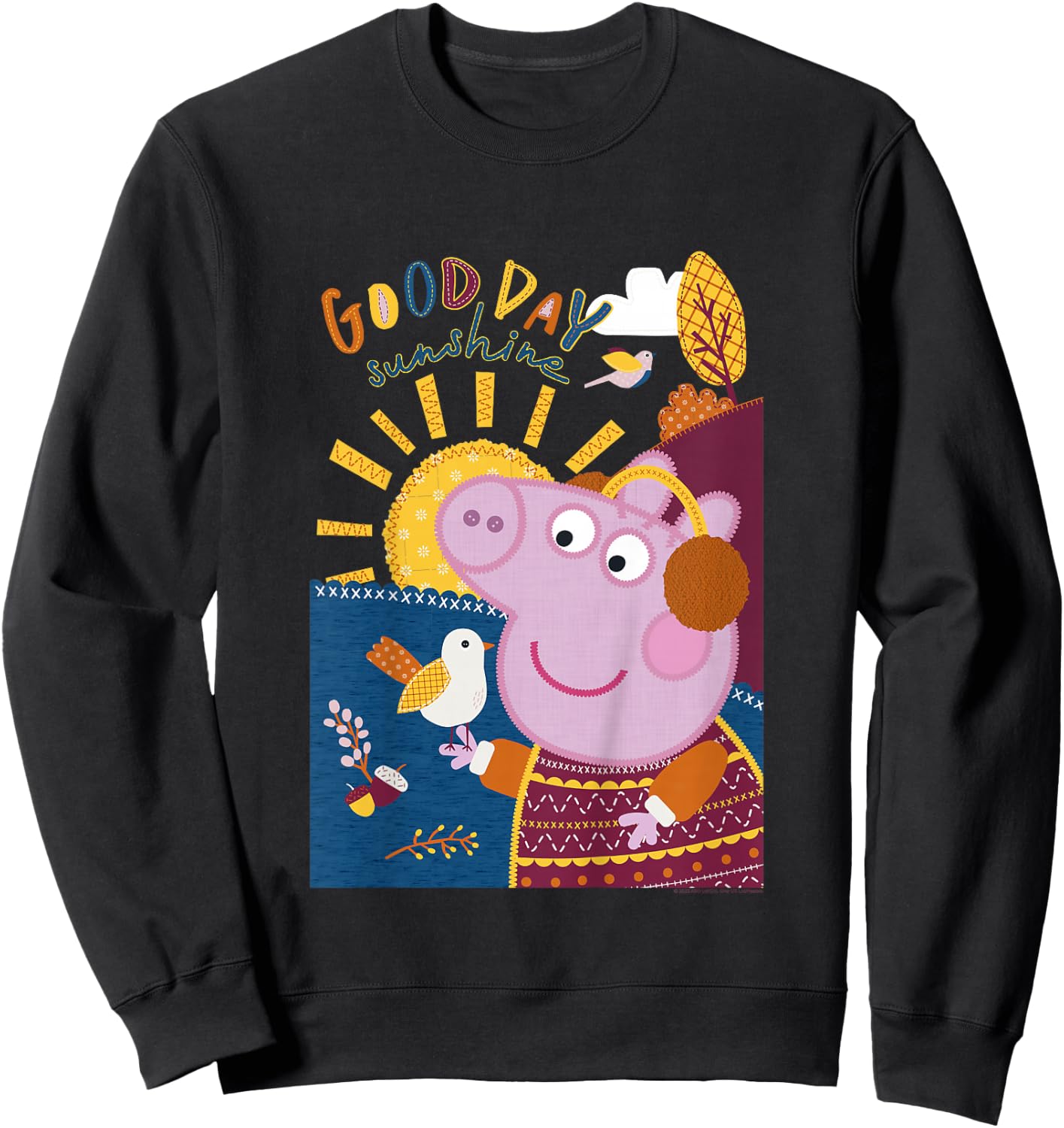 Peppa Pig Good Day Sunshine Colorful Nature Portrait Sweatshirt - Sweatshirt | Black