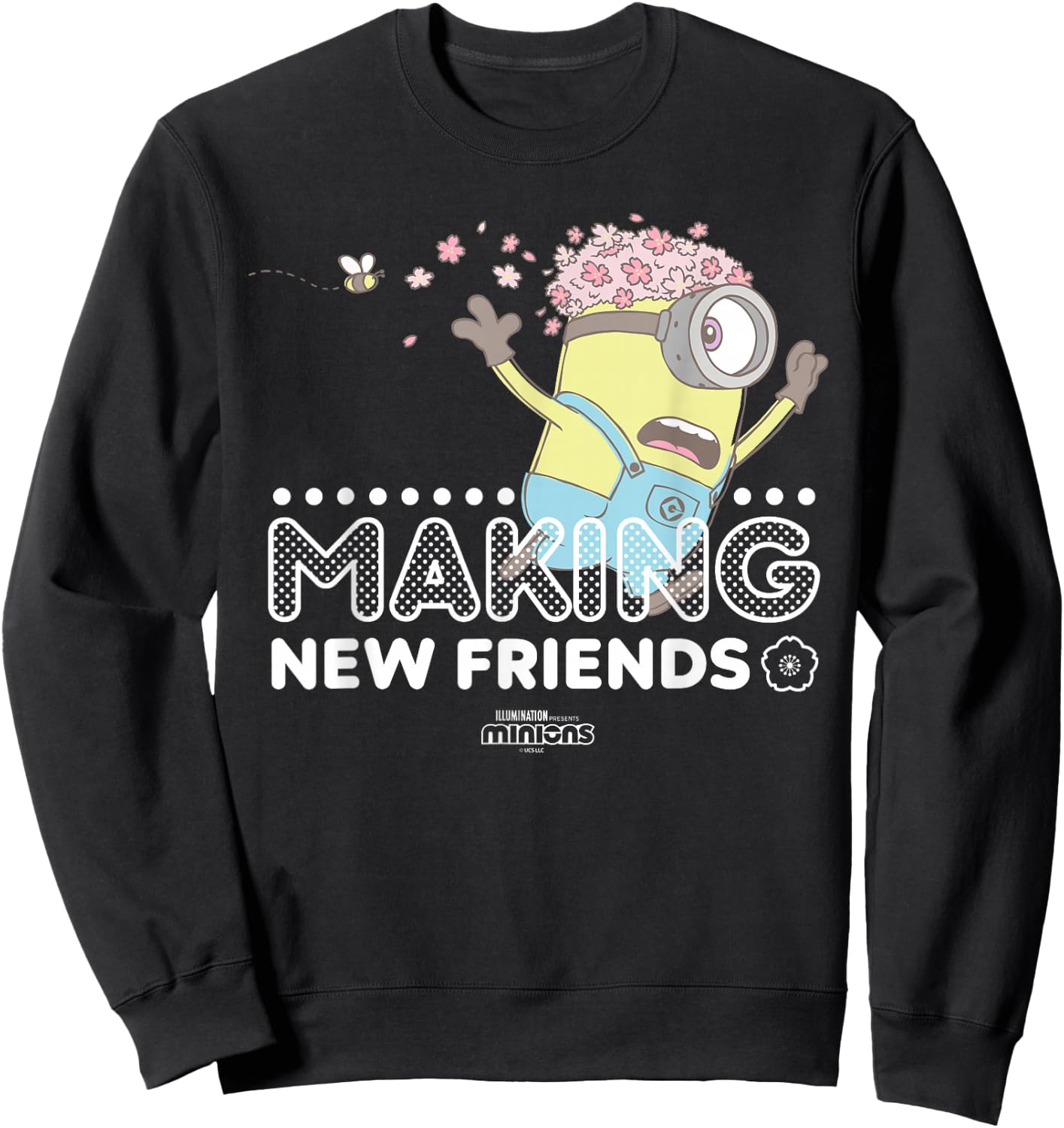 Minions Stuart and Bees Making New Friends Sweatshirt - Sweatshirt | Black