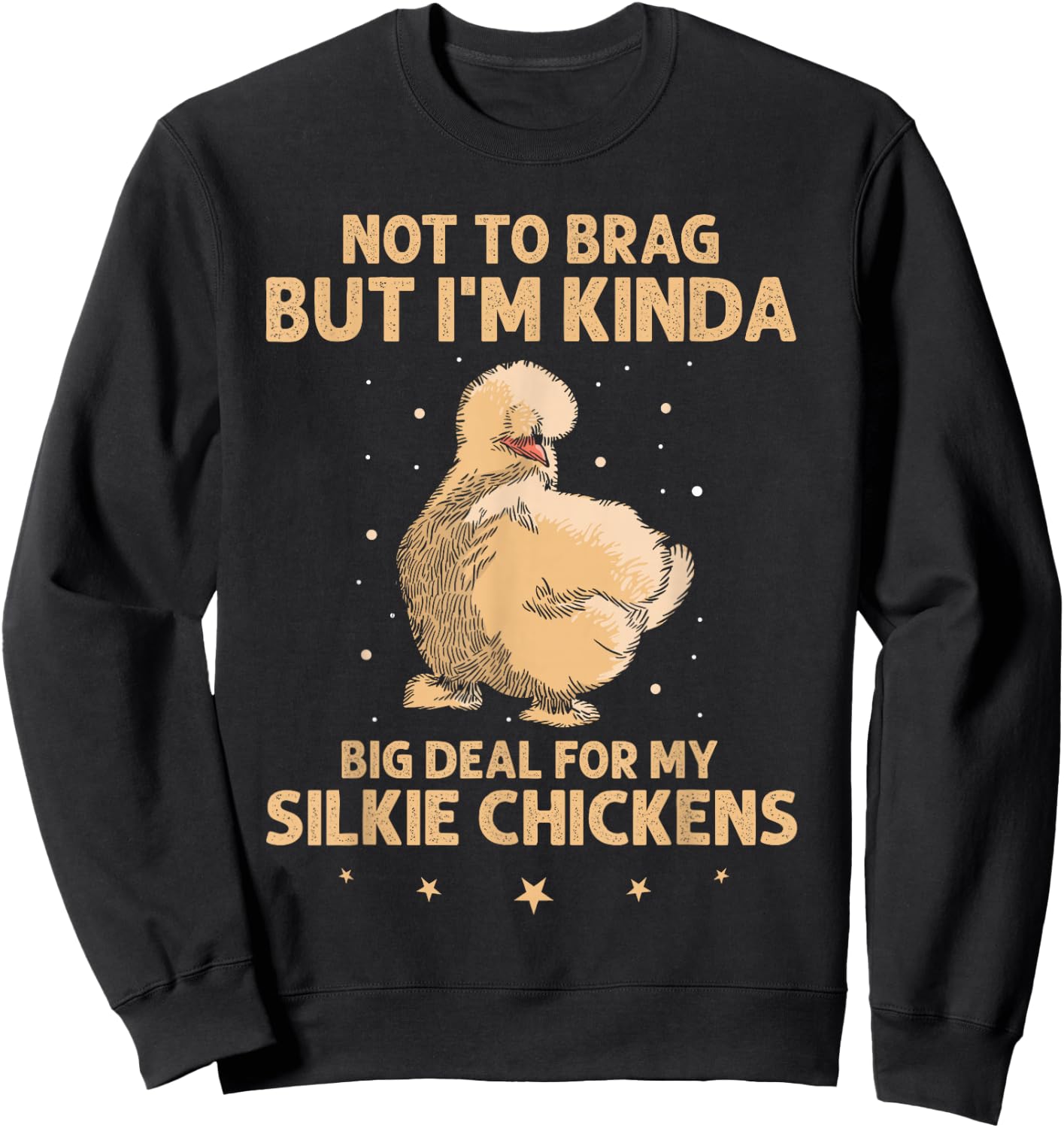 Silkie Chicken Owner Mom Silkie Chicken Stuffed Animal Sweatshirt - Sweatshirt | Black