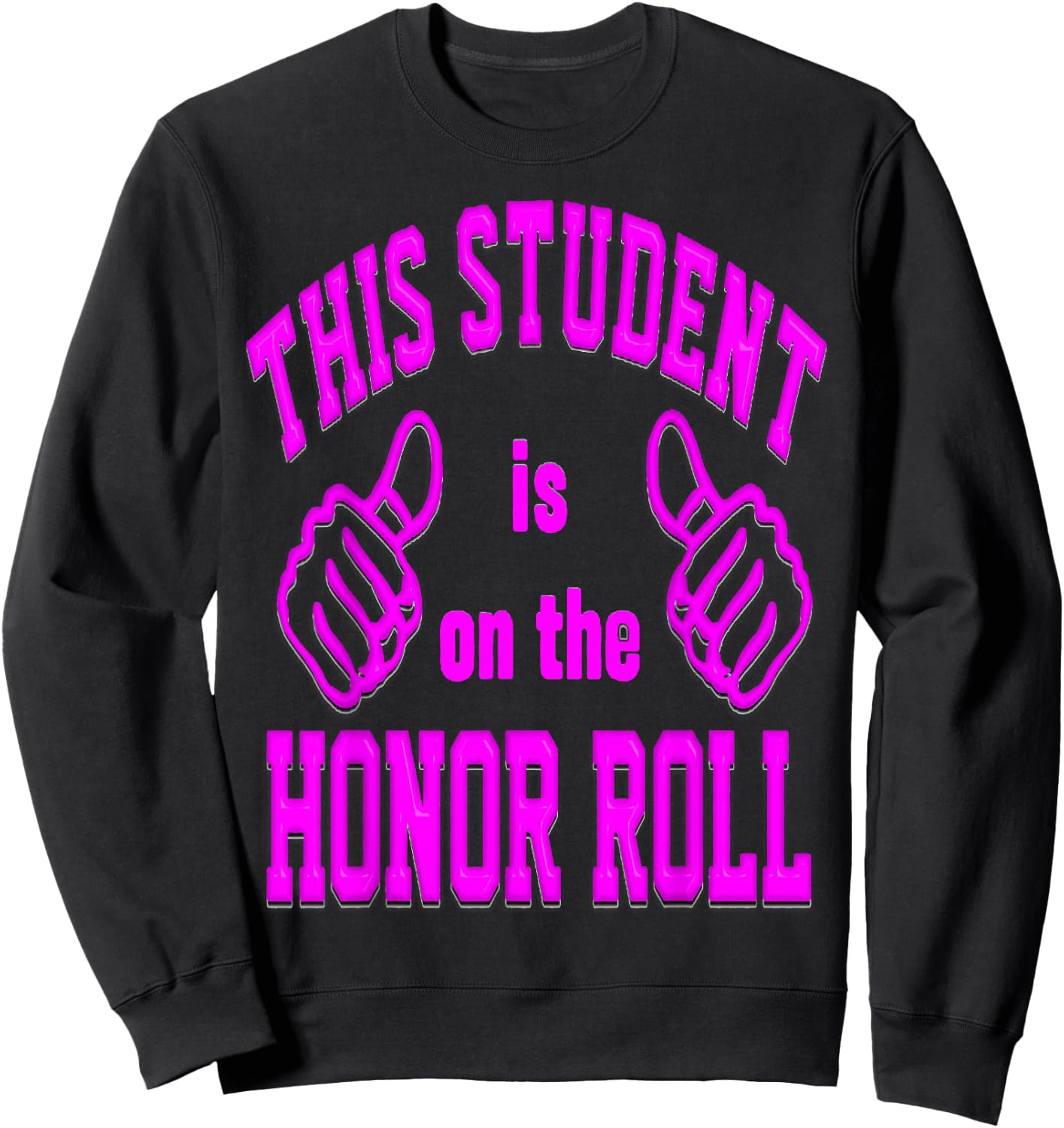 Bold Lettering Honor Roll Sweatshirt - Sweatshirt | Black