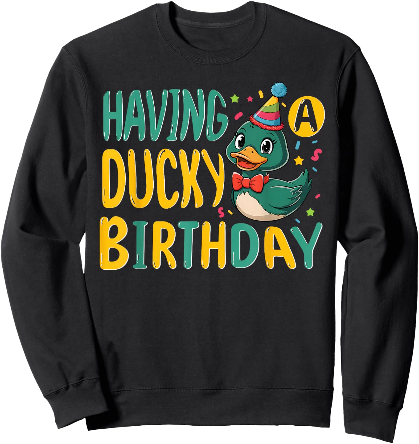 Mallard Duck with Duck for Birthday for Children and Boys Sweatshirt - Sweatshirt | Black