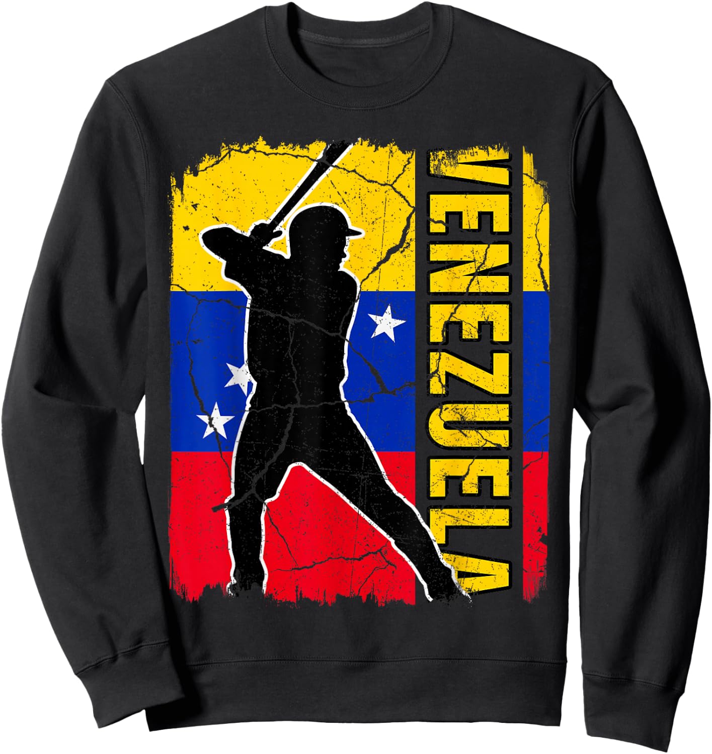 Venezuelan Baseball Player Venezuela Flag Baseball Fans Sweatshirt - Sweatshirt | Black