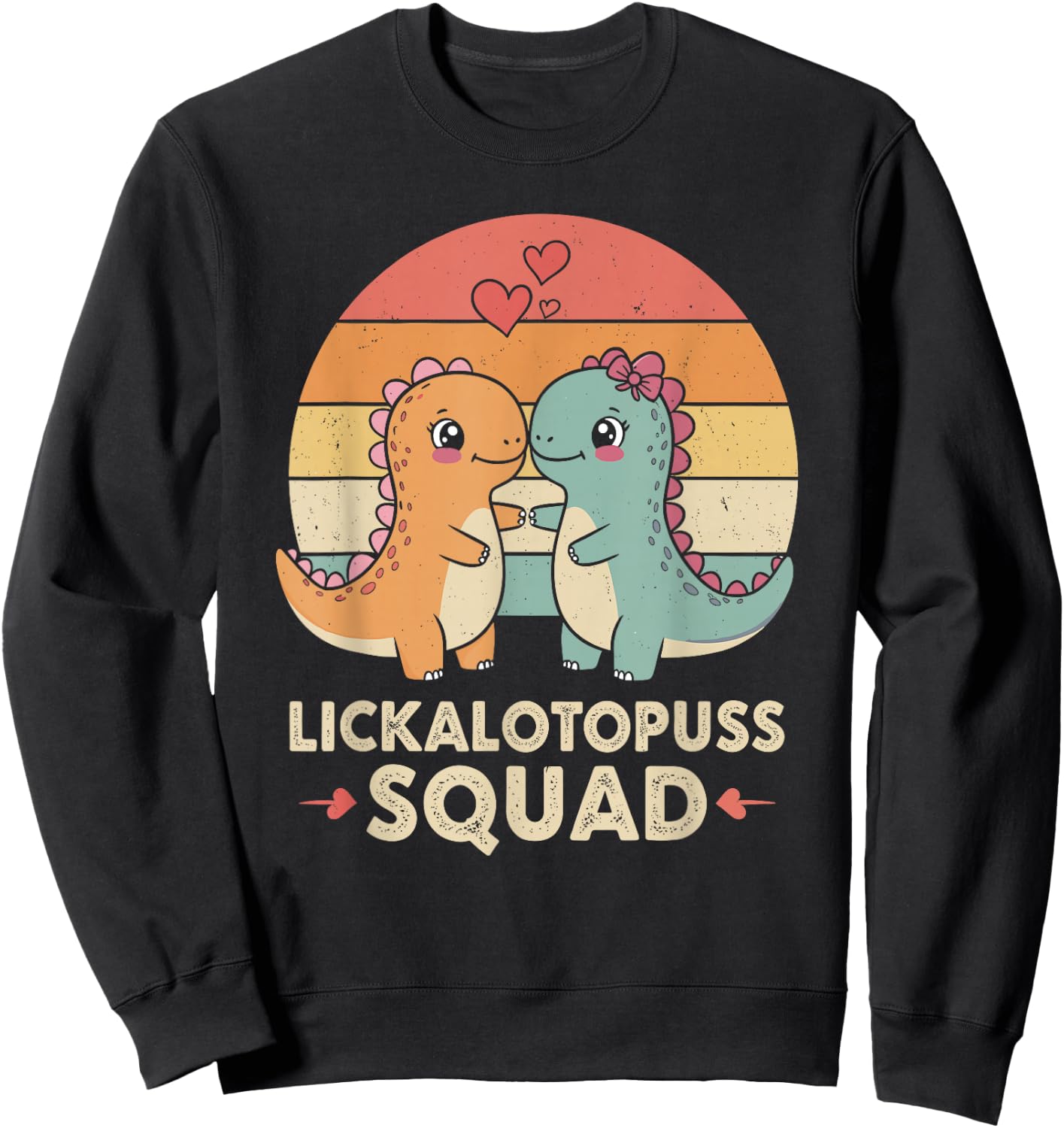 Lesbian Dinosaur Squad Funny Inappropriate Cute LGBTQ Sweatshirt - Sweatshirt | Black