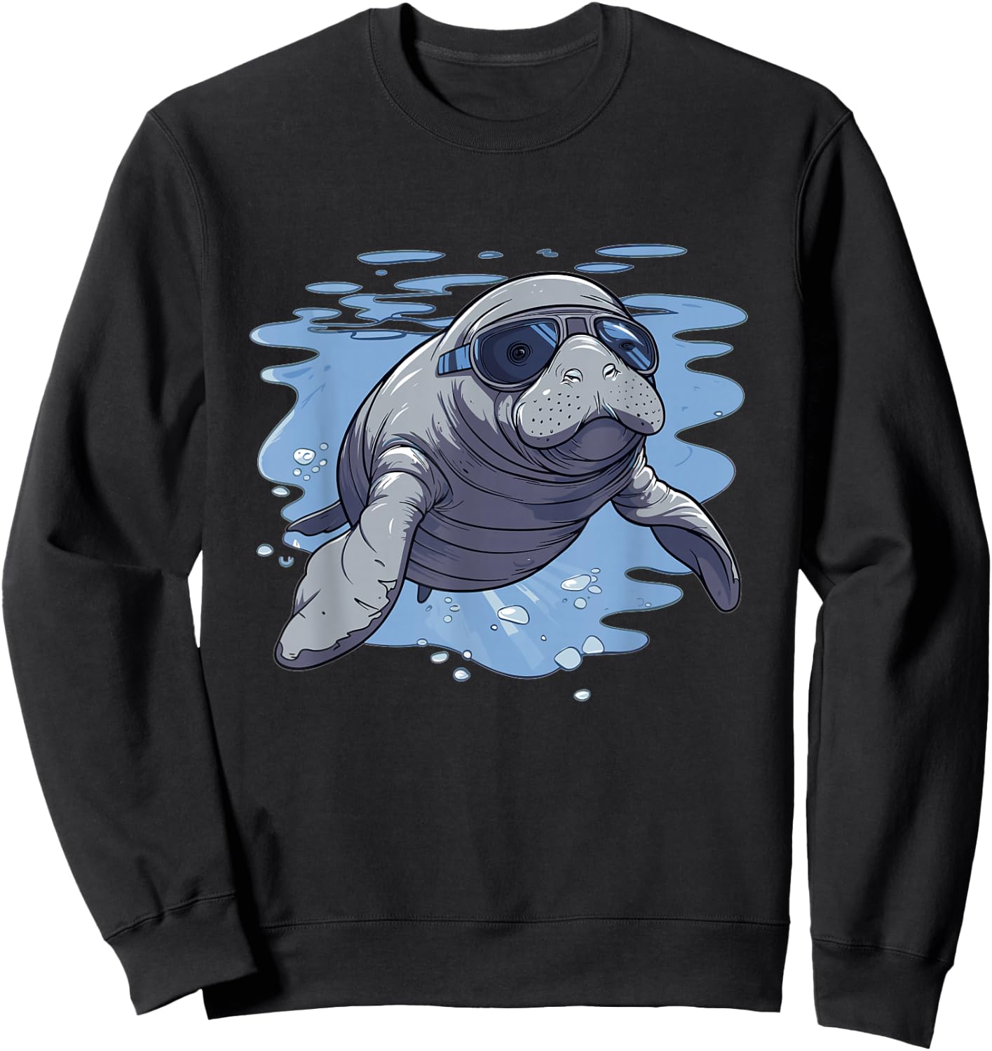 Cute Manatee I Kids Manatee Sweatshirt - Sweatshirt | Black
