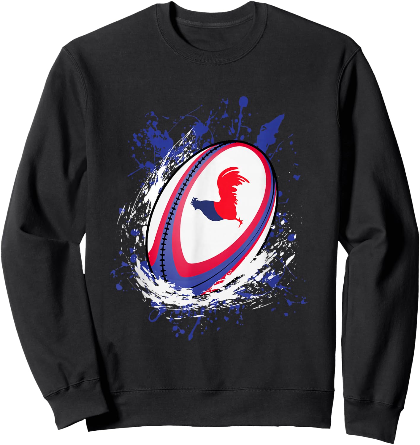 Rugby Shirt Player Child Man Flag Rooster Men Women Sweatshirt - Sweatshirt | Black