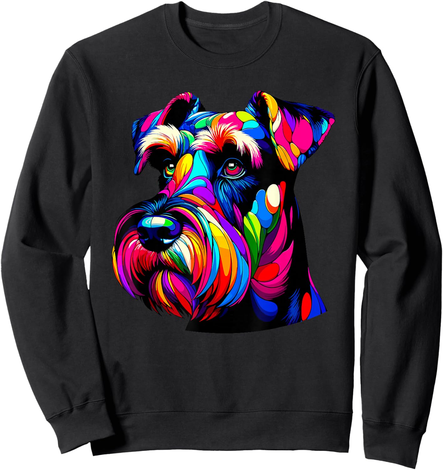 Colorful Pop Art Giant Schnauzer Schnauzers Sweatshirt - Sweatshirt | Black