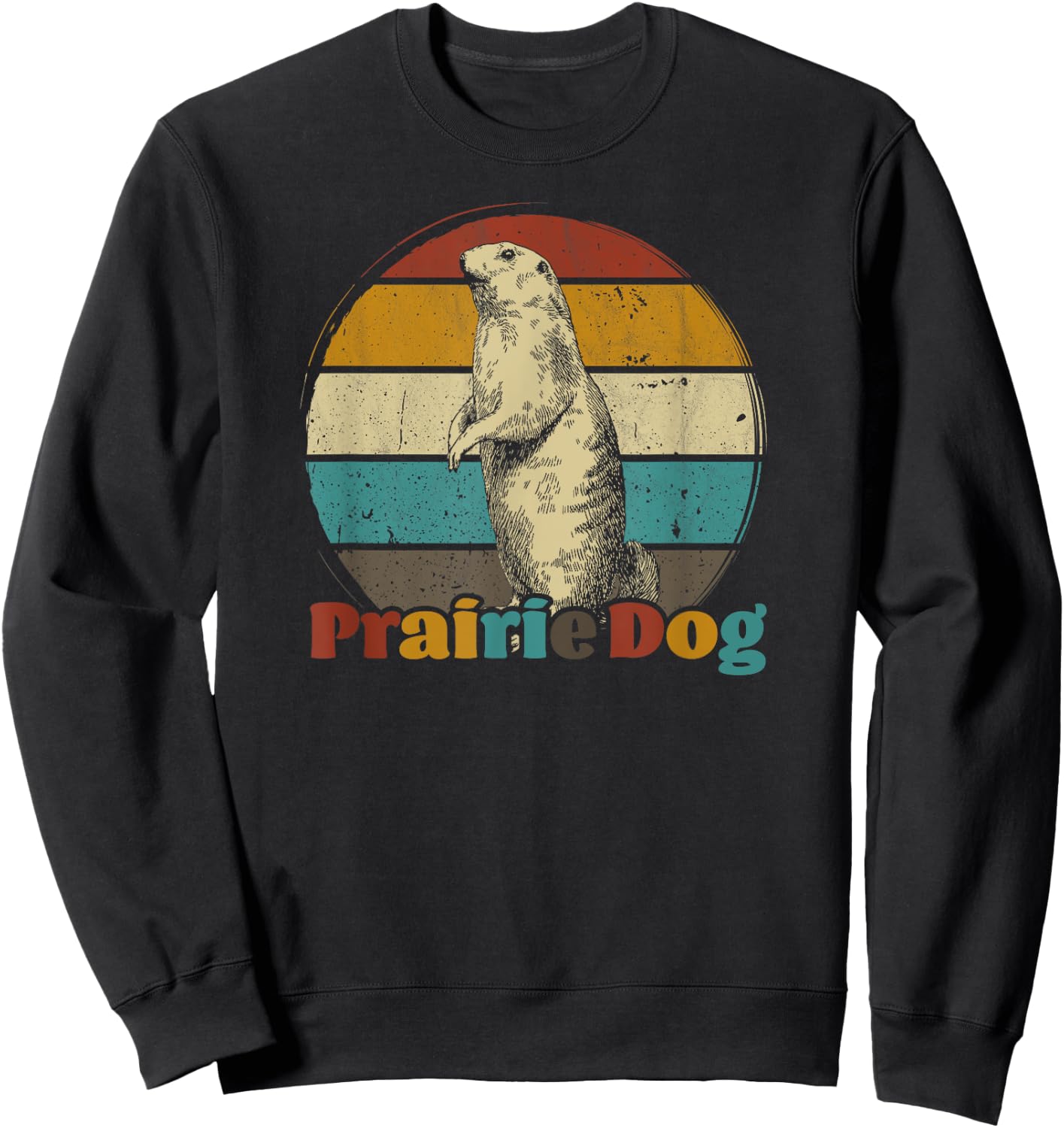 Prairie dog vintage for Prairie Dog Lover 60s 70s Retro Sweatshirt - Sweatshirt | Black