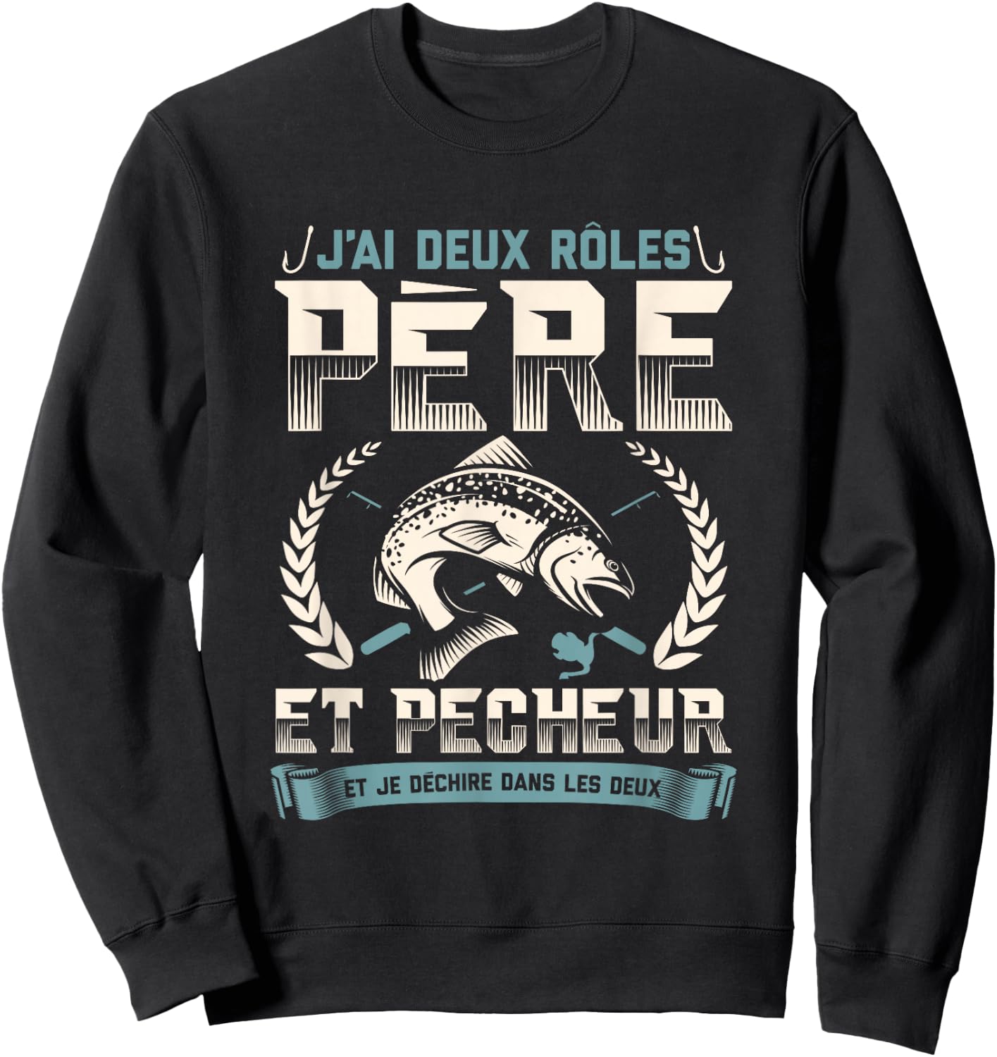 Fisherman Shirt Dad Fisherman Gift Guy Fisherman , Black Sweatshirt - Sweatshirt | Black