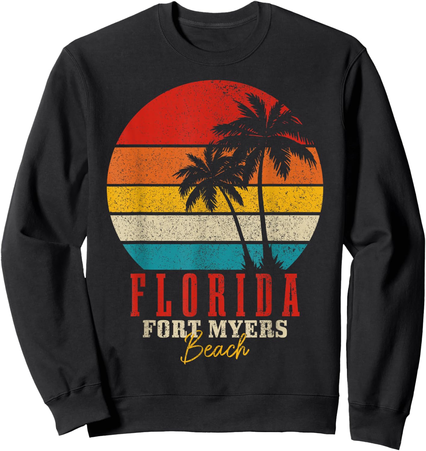 Fort Myers Beach Florida Vintage USA America Souvenir Sweatshirt - Sweatshirt | Black