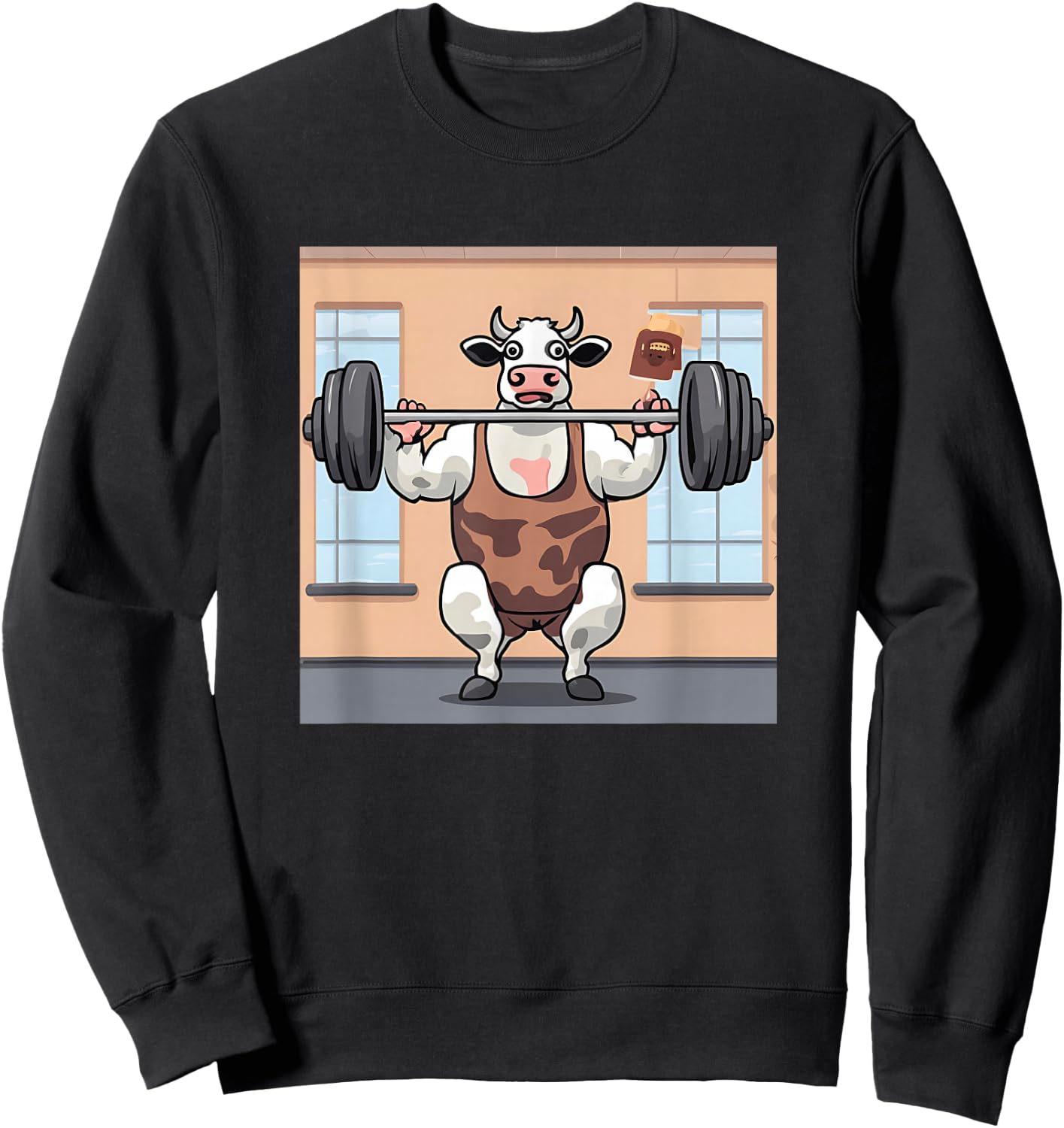 Lean Beef Cow Weightlifting Lean AF Lean Beef Patty Sweatshirt - Sweatshirt | Black