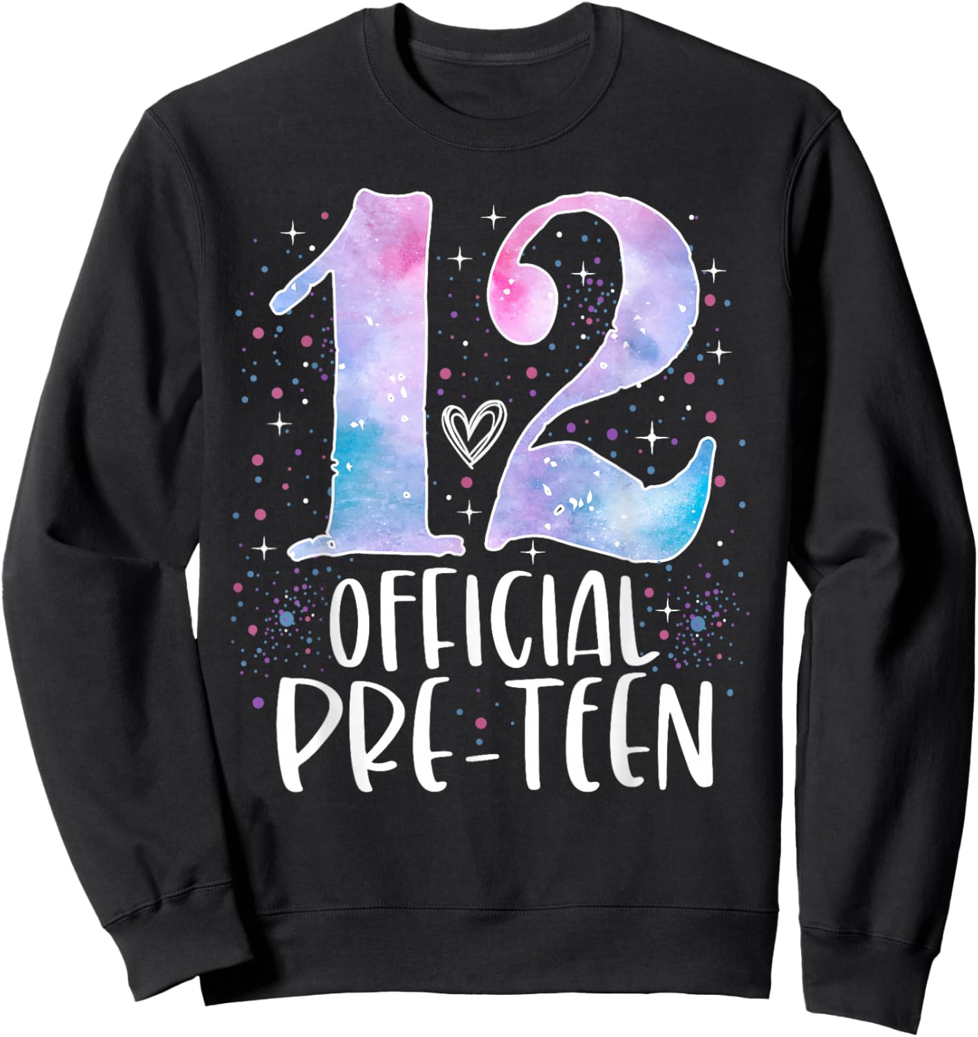 12 Official Pre-Teen 12th Birthday Girl Gifts 12 Year Old Sweatshirt - Sweatshirt | Black