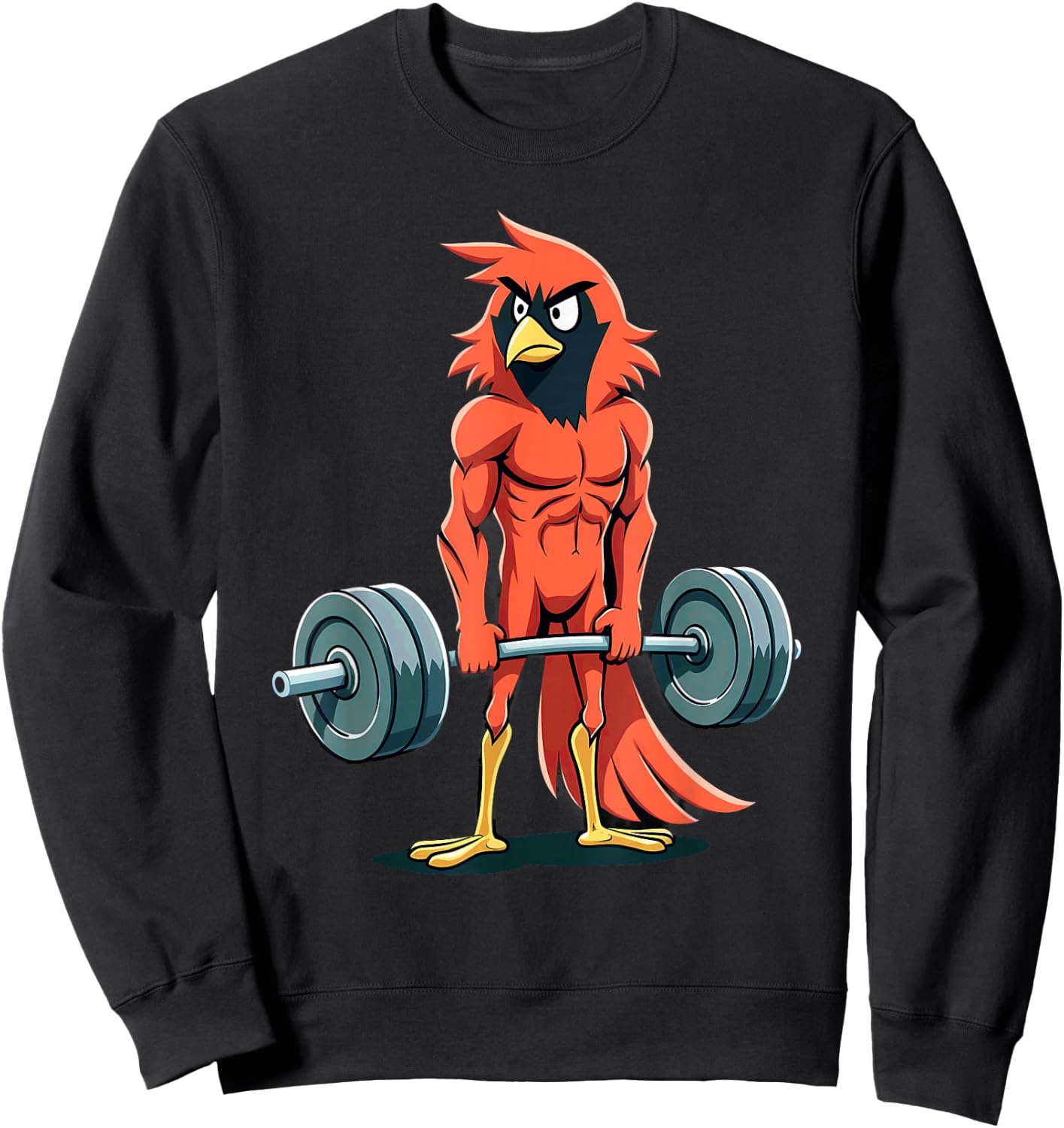 Workout Gym Cardinal Deadlift Weightlifting Sweatshirt - Sweatshirt | Black