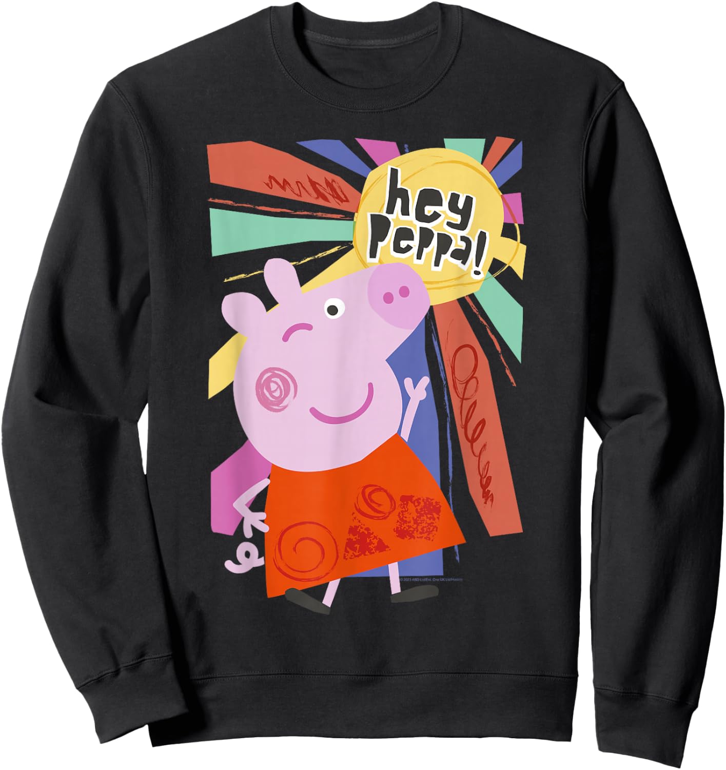 Peppa Pig Hey Peppa Colorful Sunshine Striking Pose Portrait Sweatshirt - Sweatshirt | Black