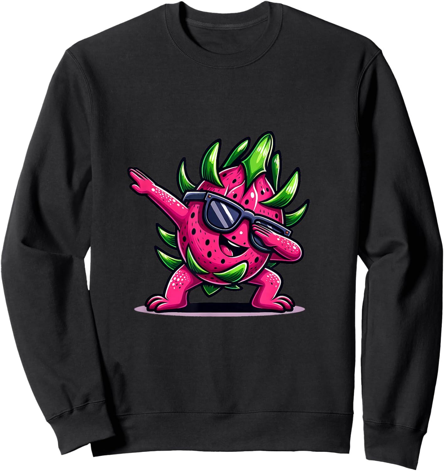 Dab Fruit Dancing Dabbing Dragon Fruit Meme Sweatshirt - Sweatshirt | Black